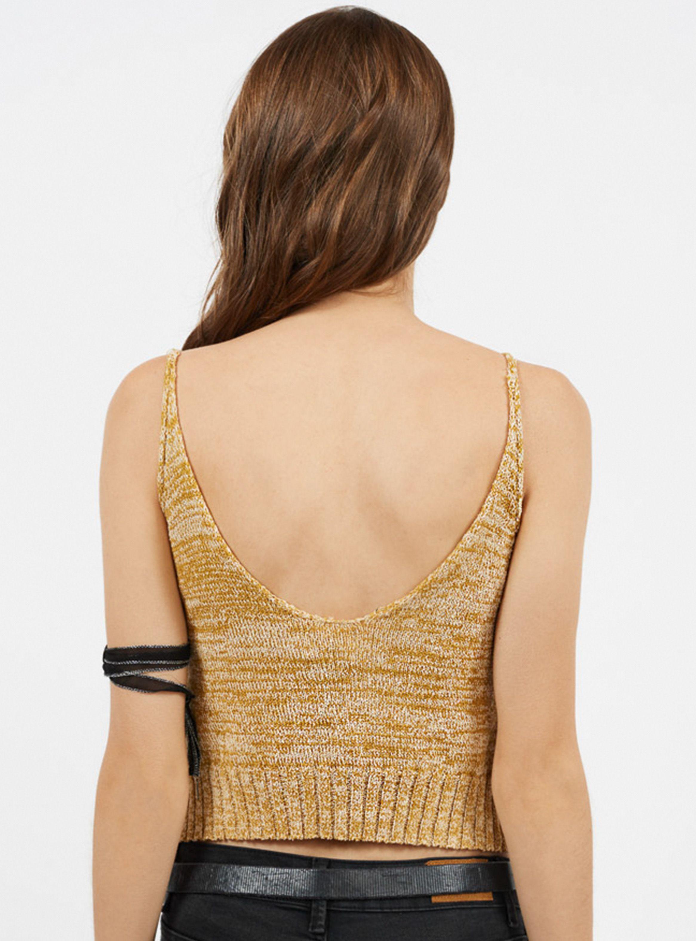 Polera Halter Tejido Melange Umbrale Be-1