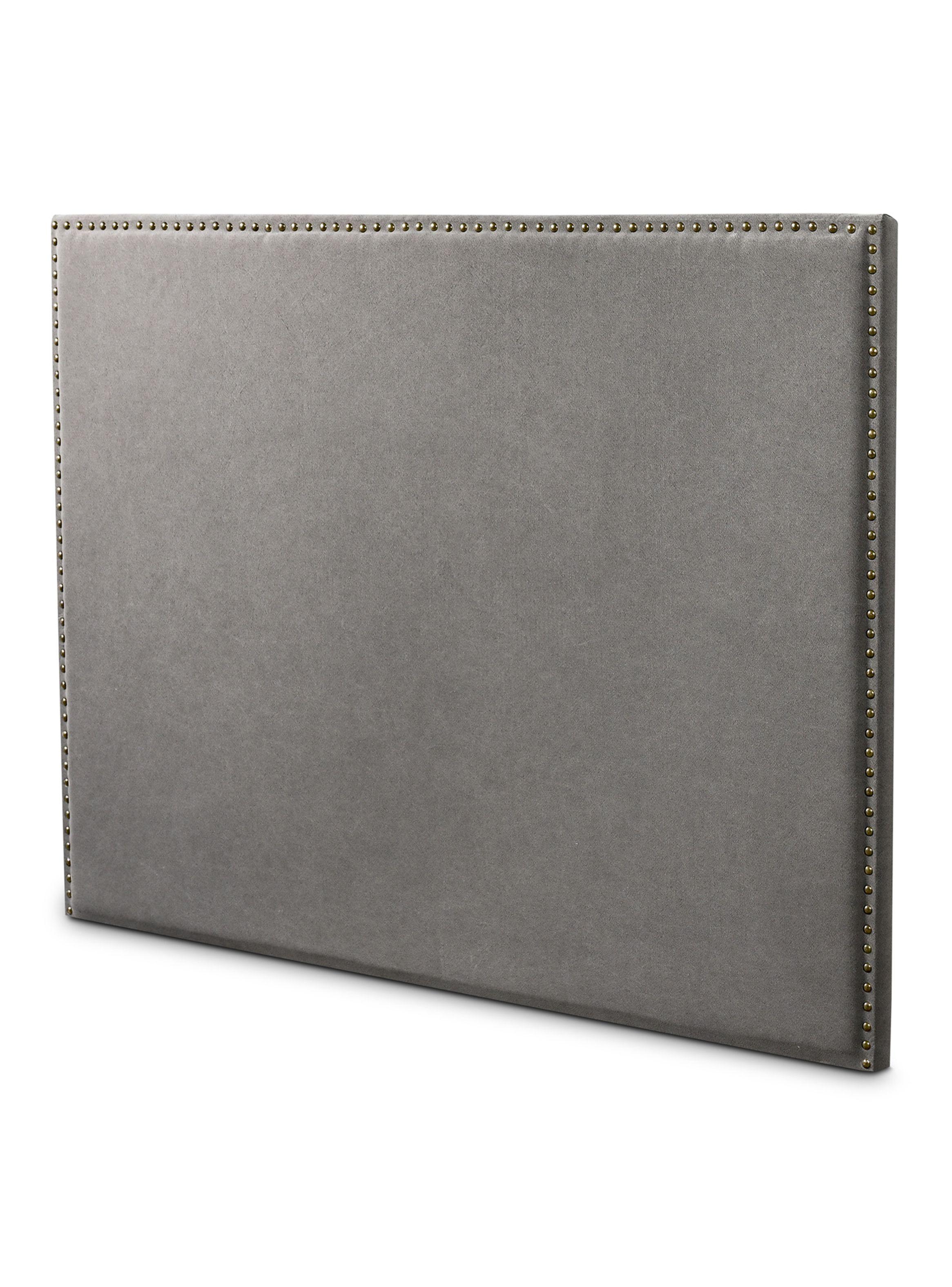 Cama Europea Hybrid Wool King + Respaldo Tachas Gris + Veladores Volga 2C-6