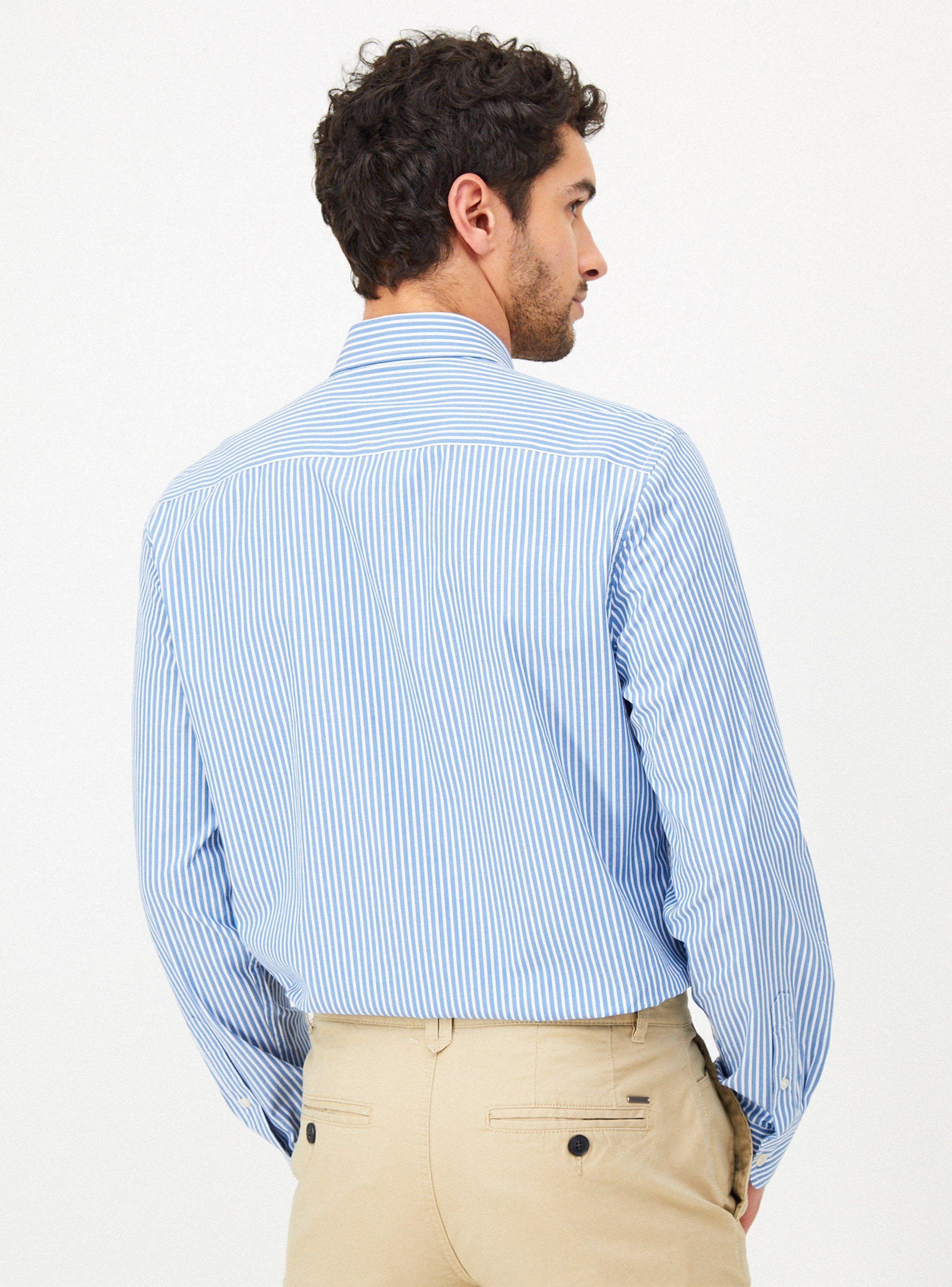 Camisa Rayas Clásica Cuello Italiano-1