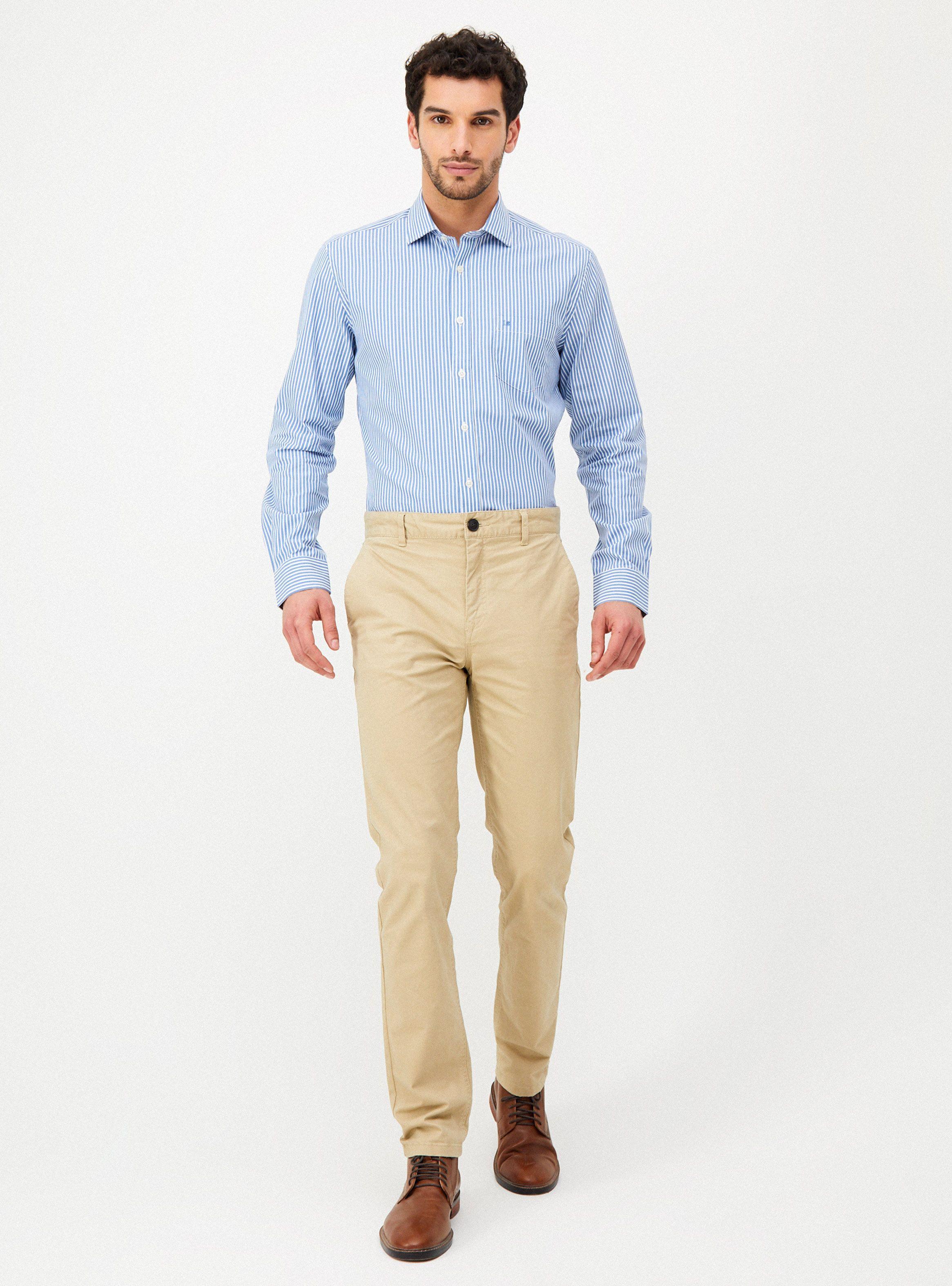 Camisa Rayas Clásica Cuello Italiano-3