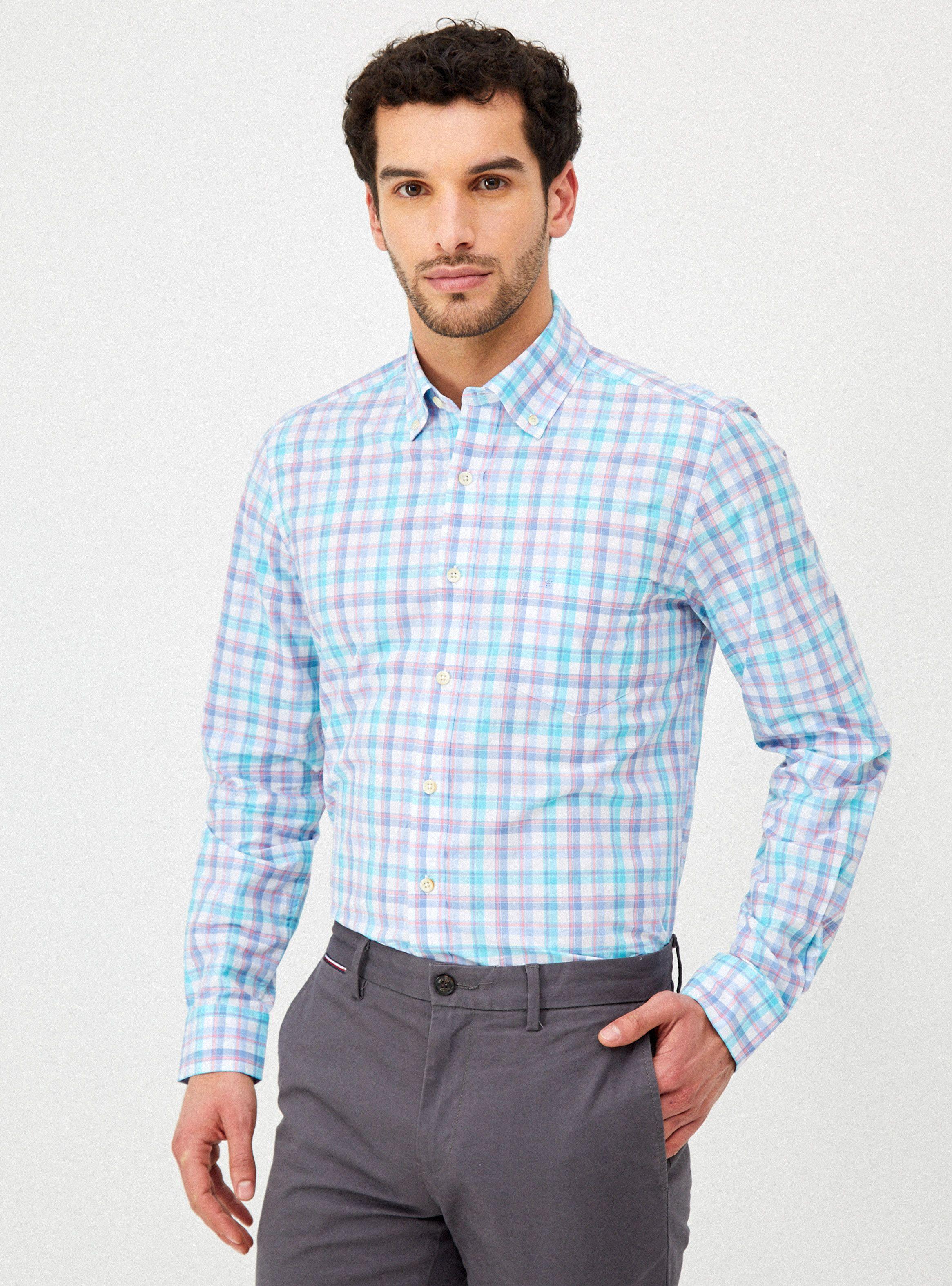 Camisa Manga Larga Cuadros Multicolor-0