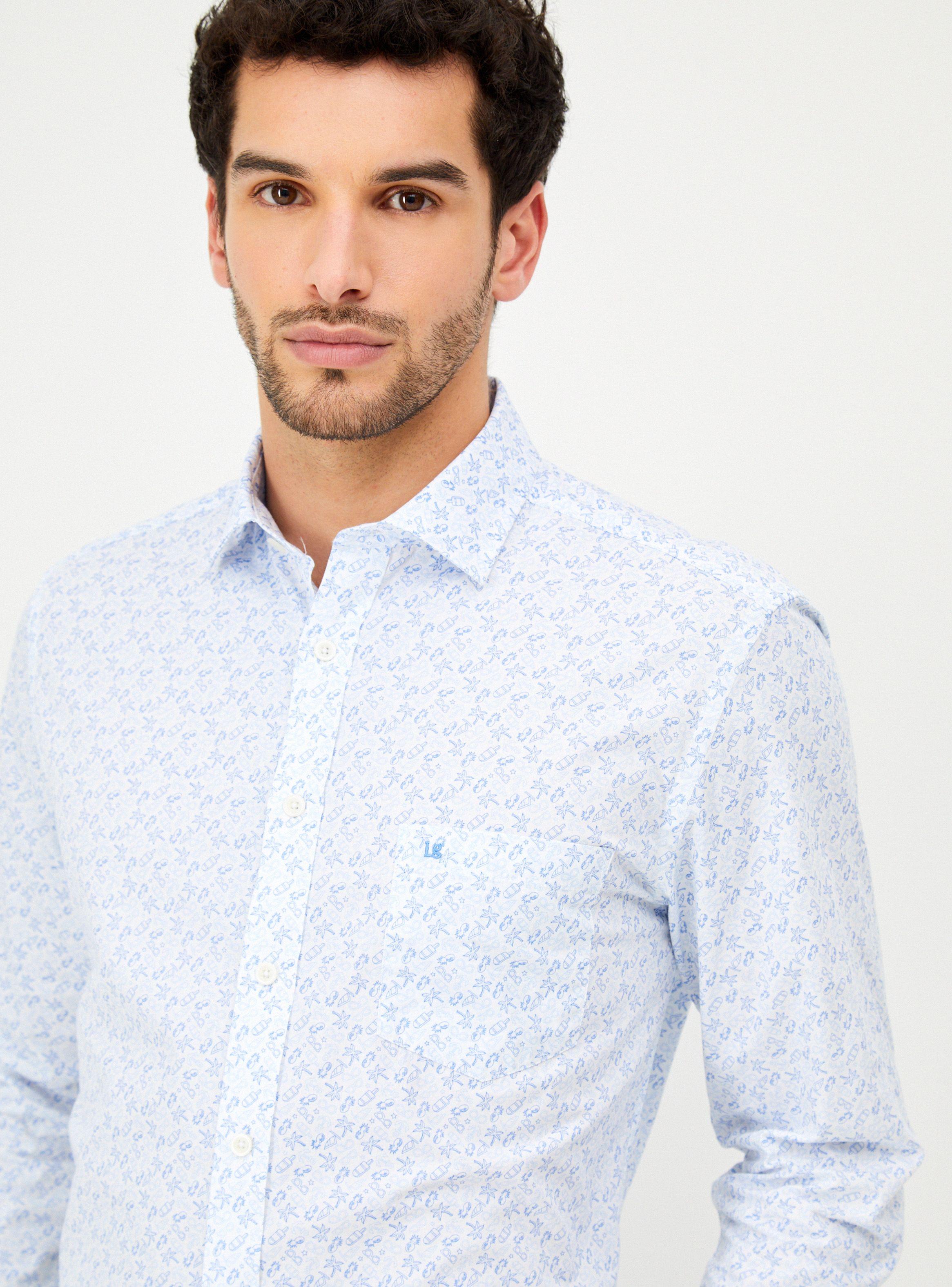 Camisa Mini Print Básica Manga Larga-2