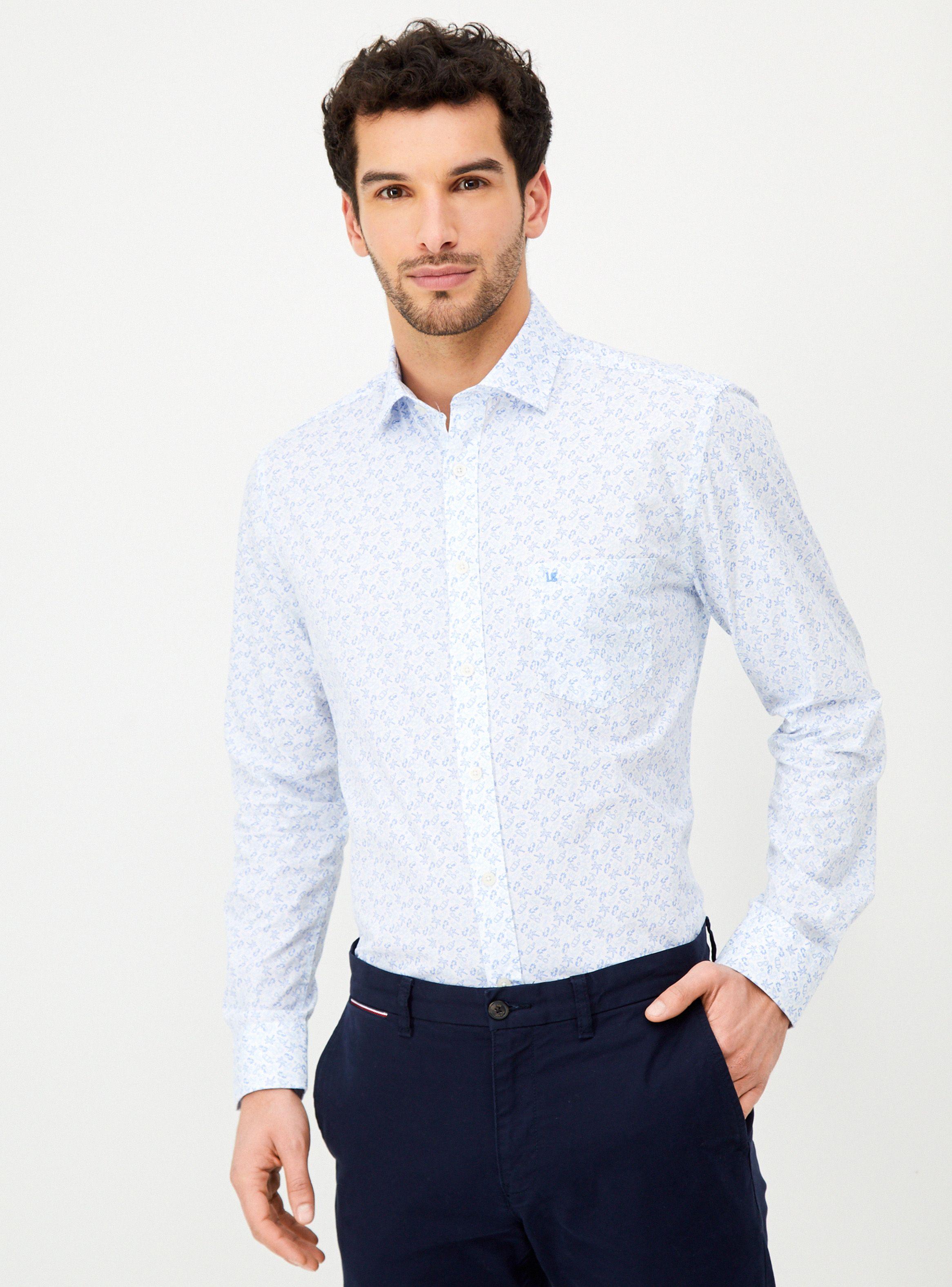 Camisa Mini Print Básica Manga Larga-0