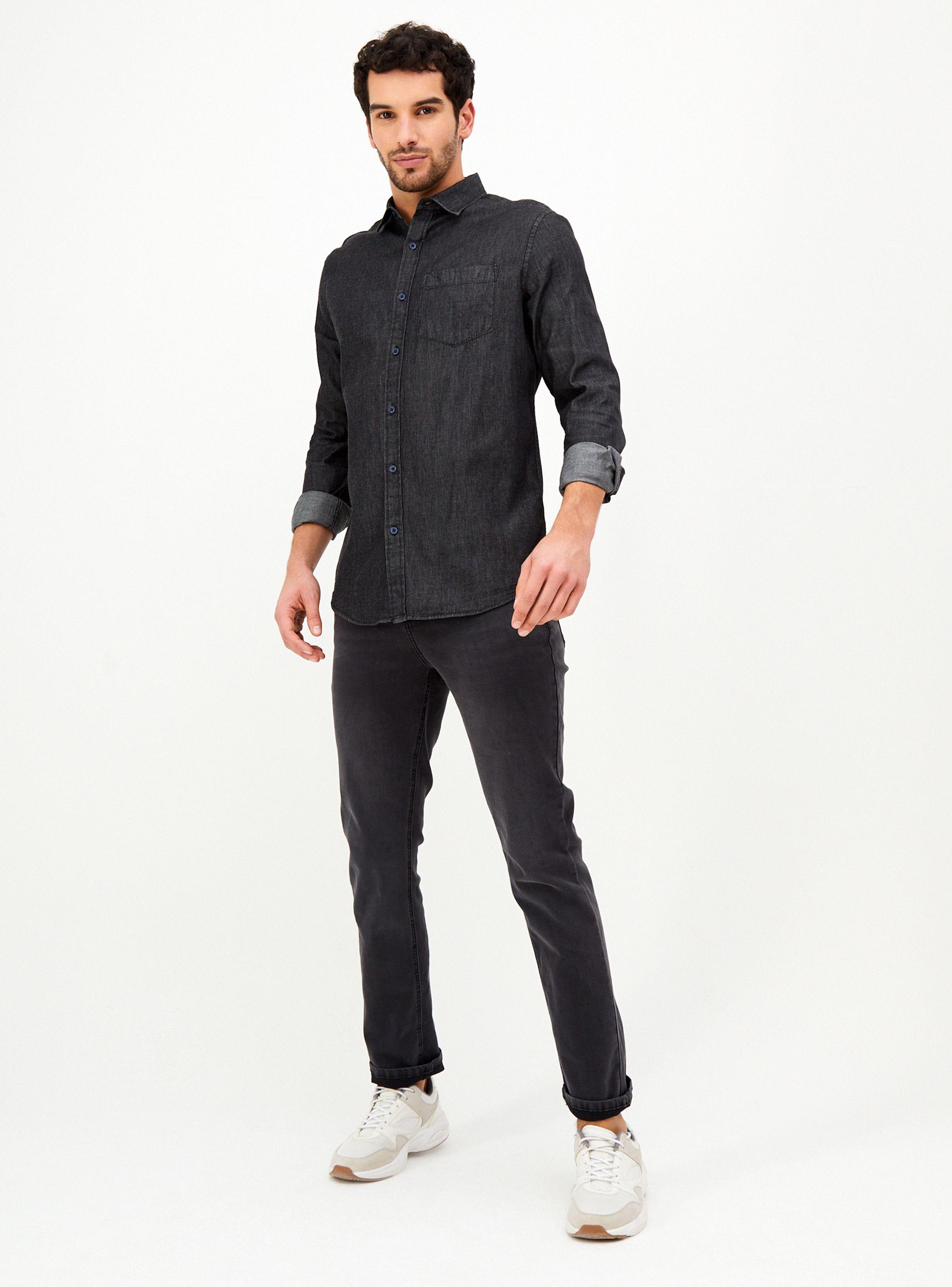 Camisa Manga Larga Deslavada Slim Fit-3