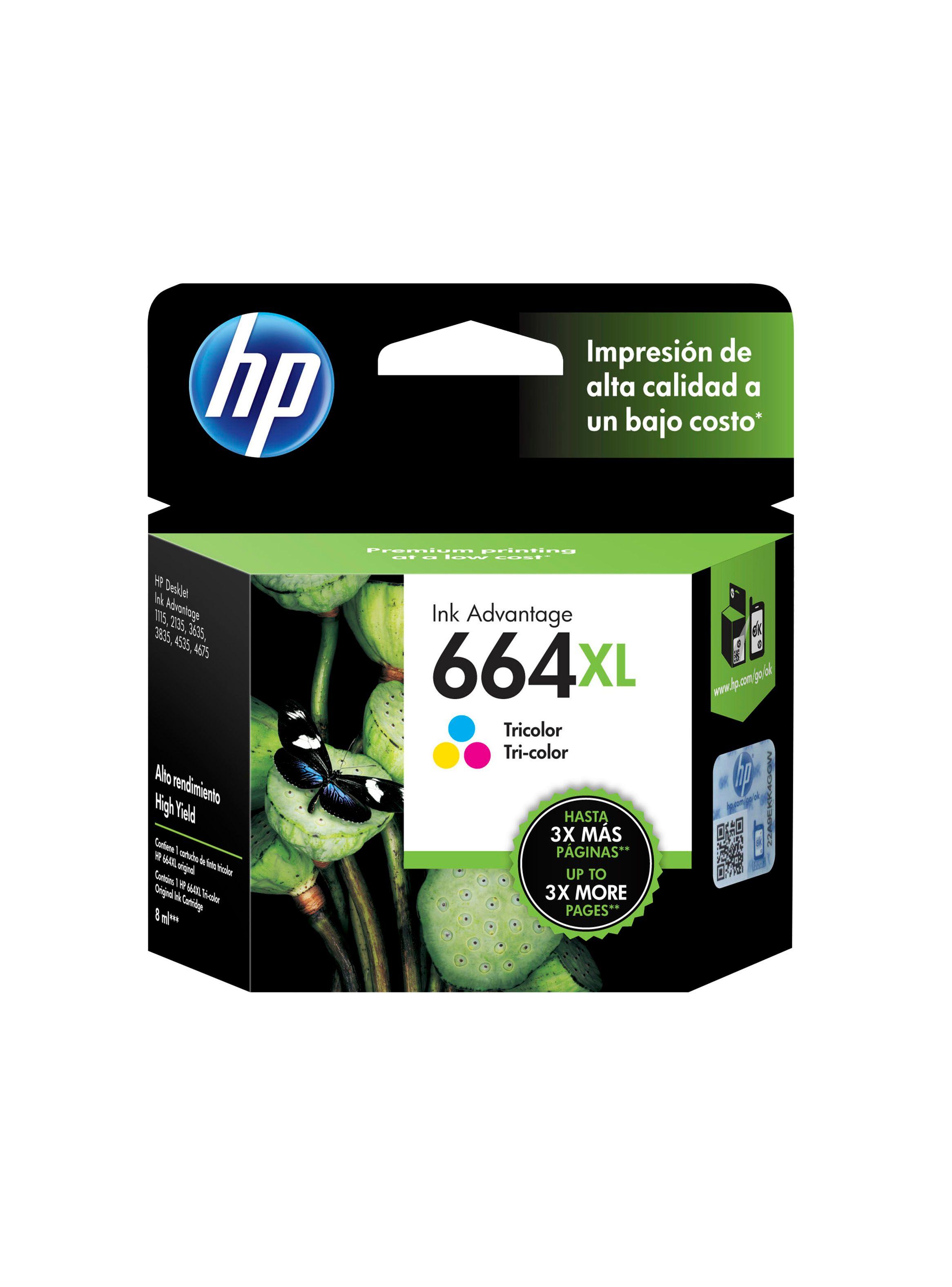 Cartucho HP Tinta 664XL Color Original-0