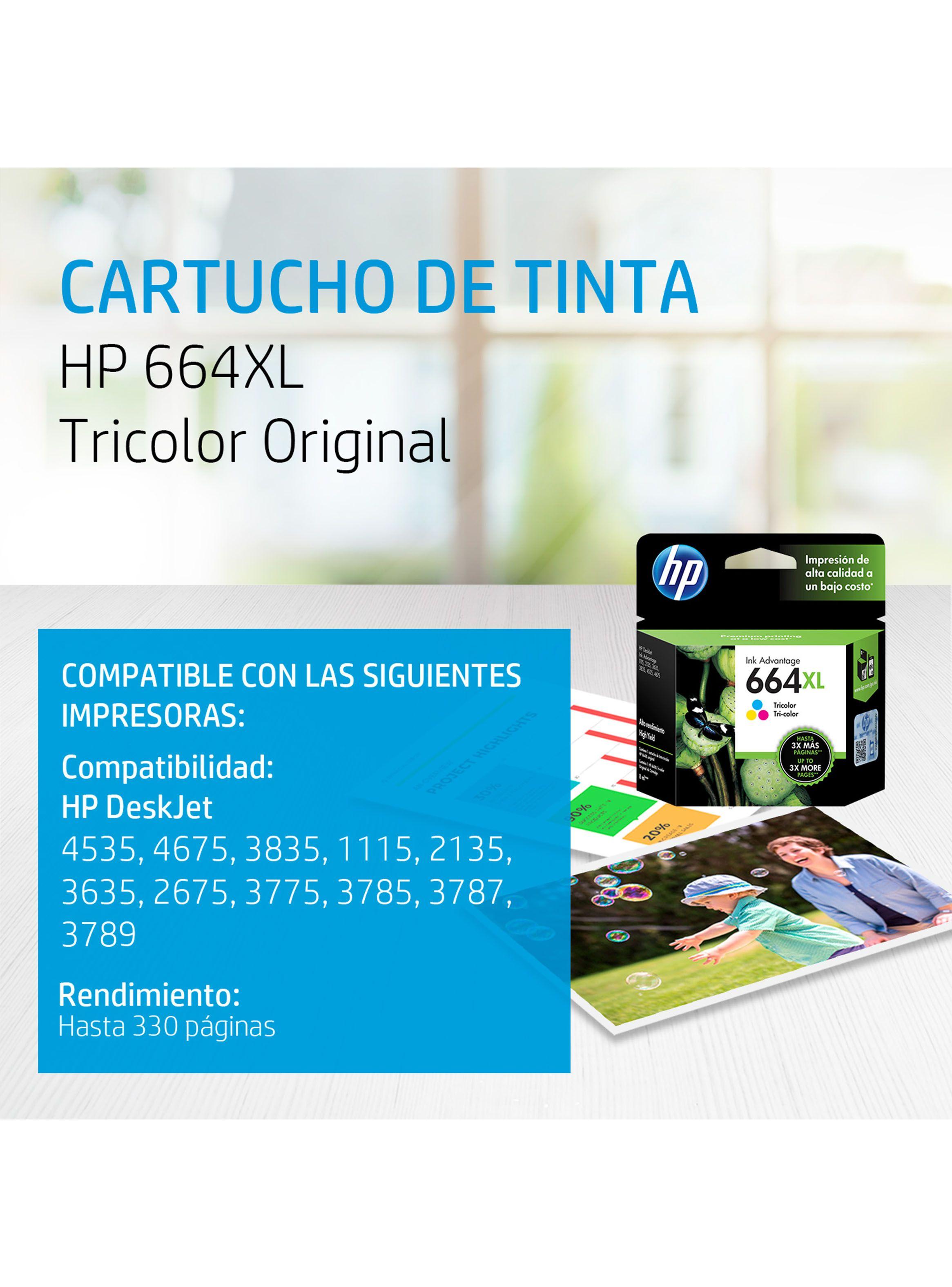 Cartucho HP Tinta 664XL Color Original-1