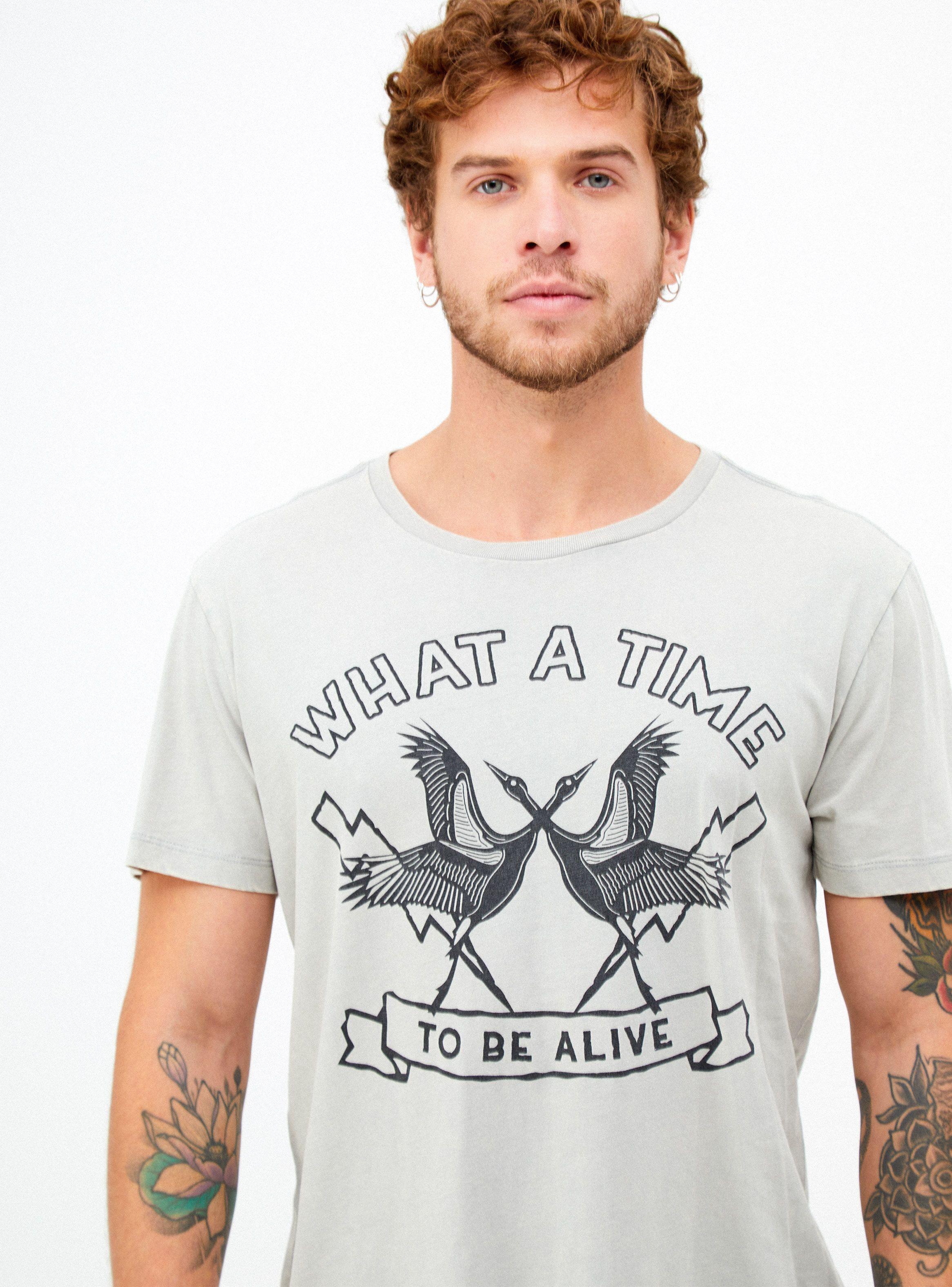 Polera Lavada con Estampado Frontal-2