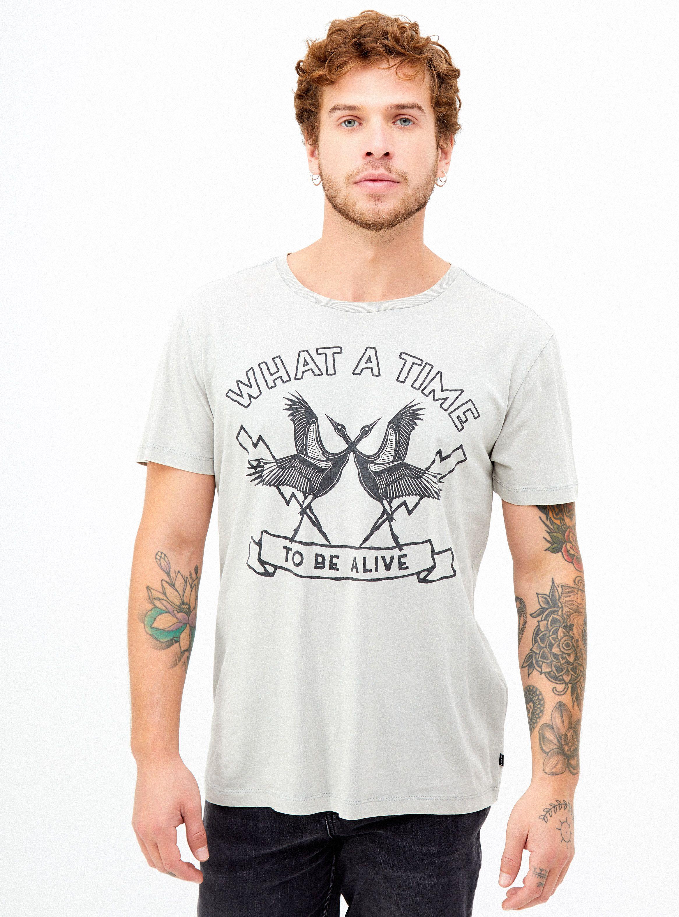 Polera Lavada con Estampado Frontal-0