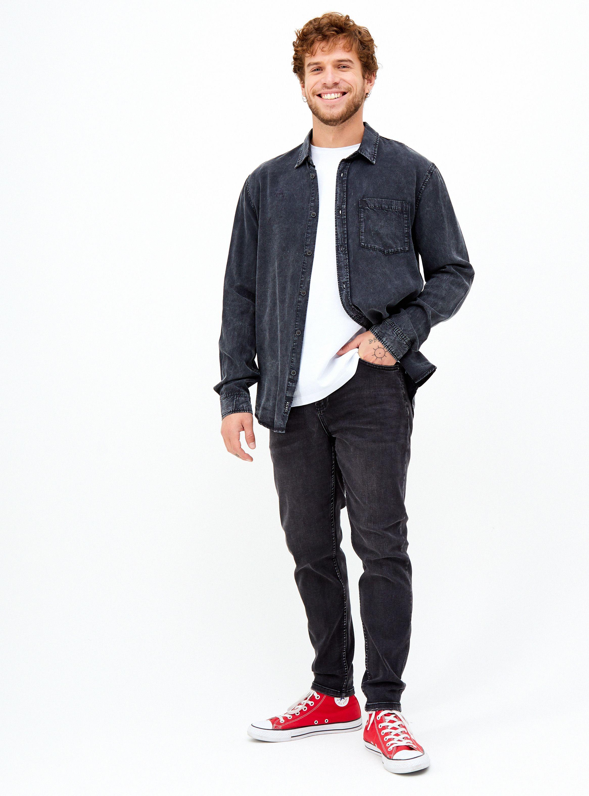 Camisa Tencel Manga Larga Lavada-3