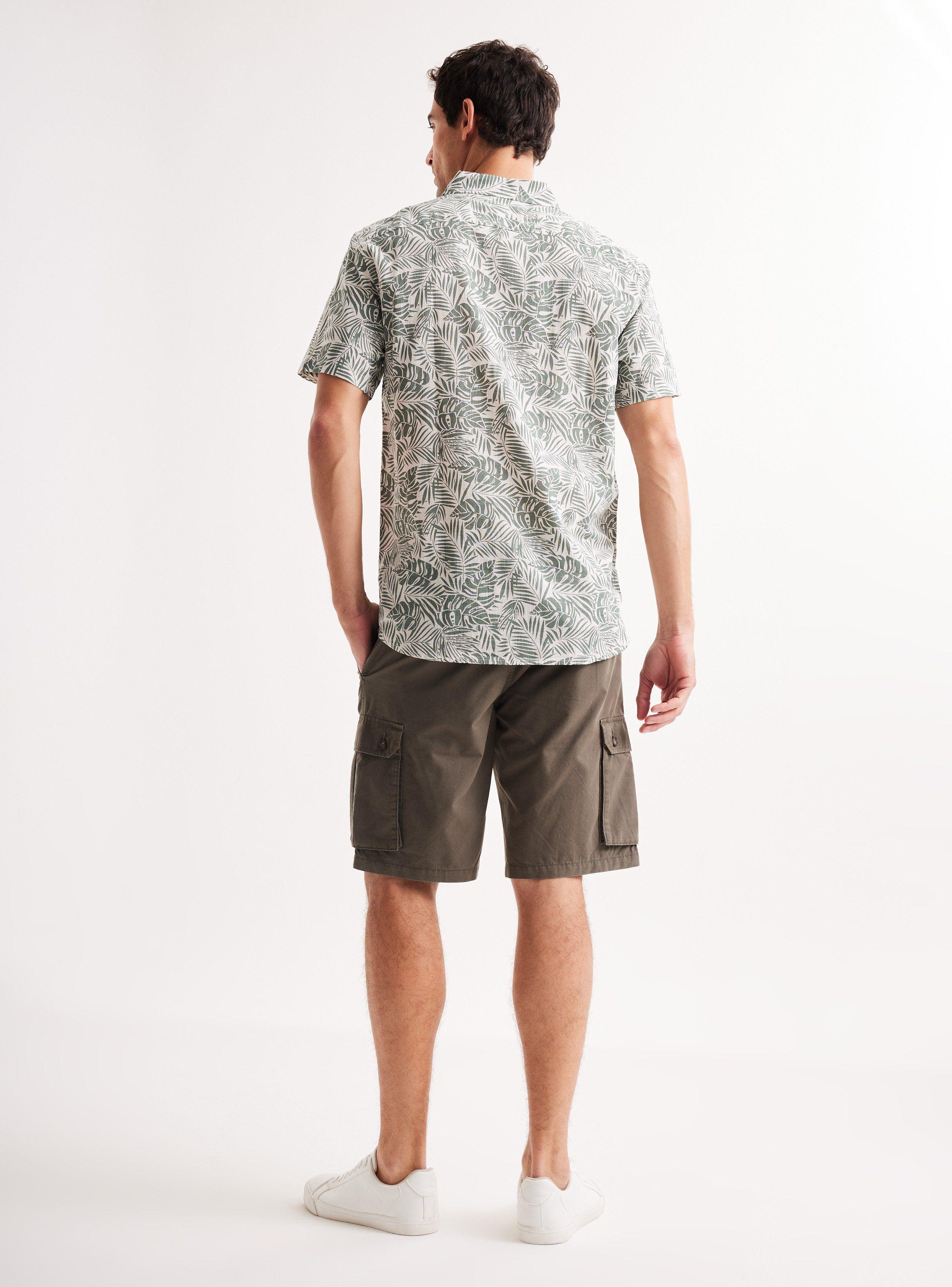 Camisa de Vestir Manga Corta Lino Algodón Diseños-5