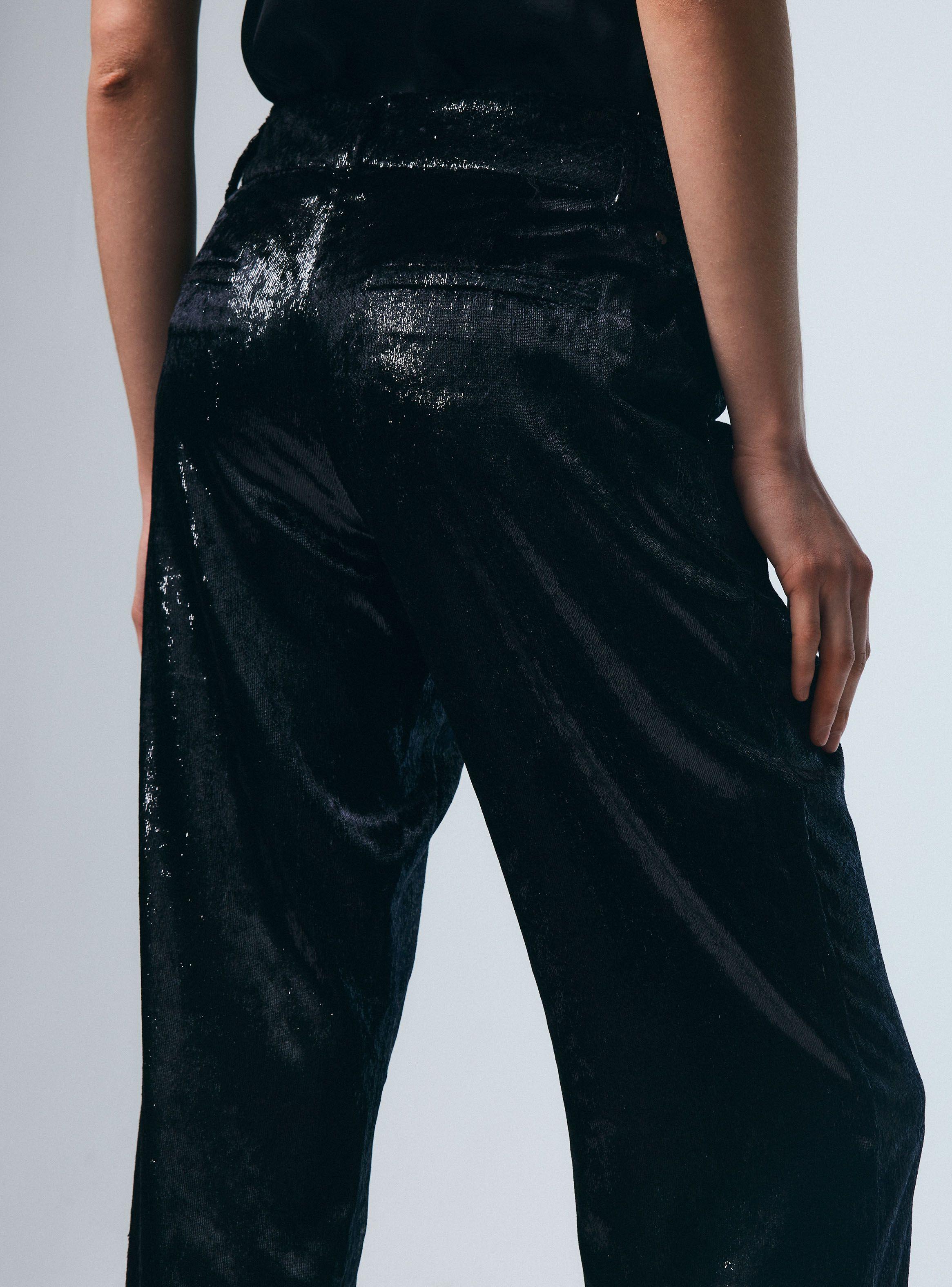 Pantalón Efecto Terciopelo Brillante-3