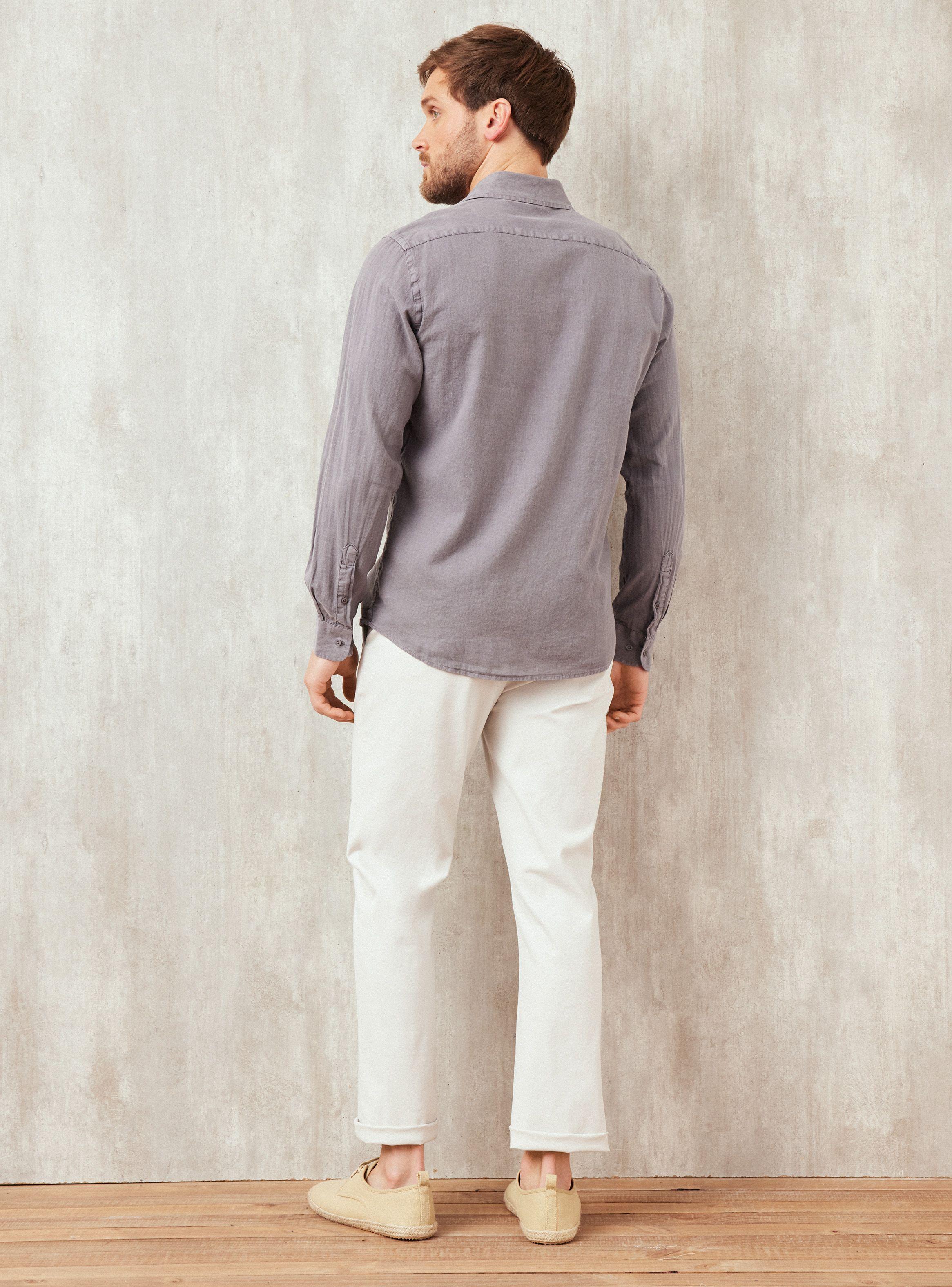 Camisa Lino Garment Manga Larga-5