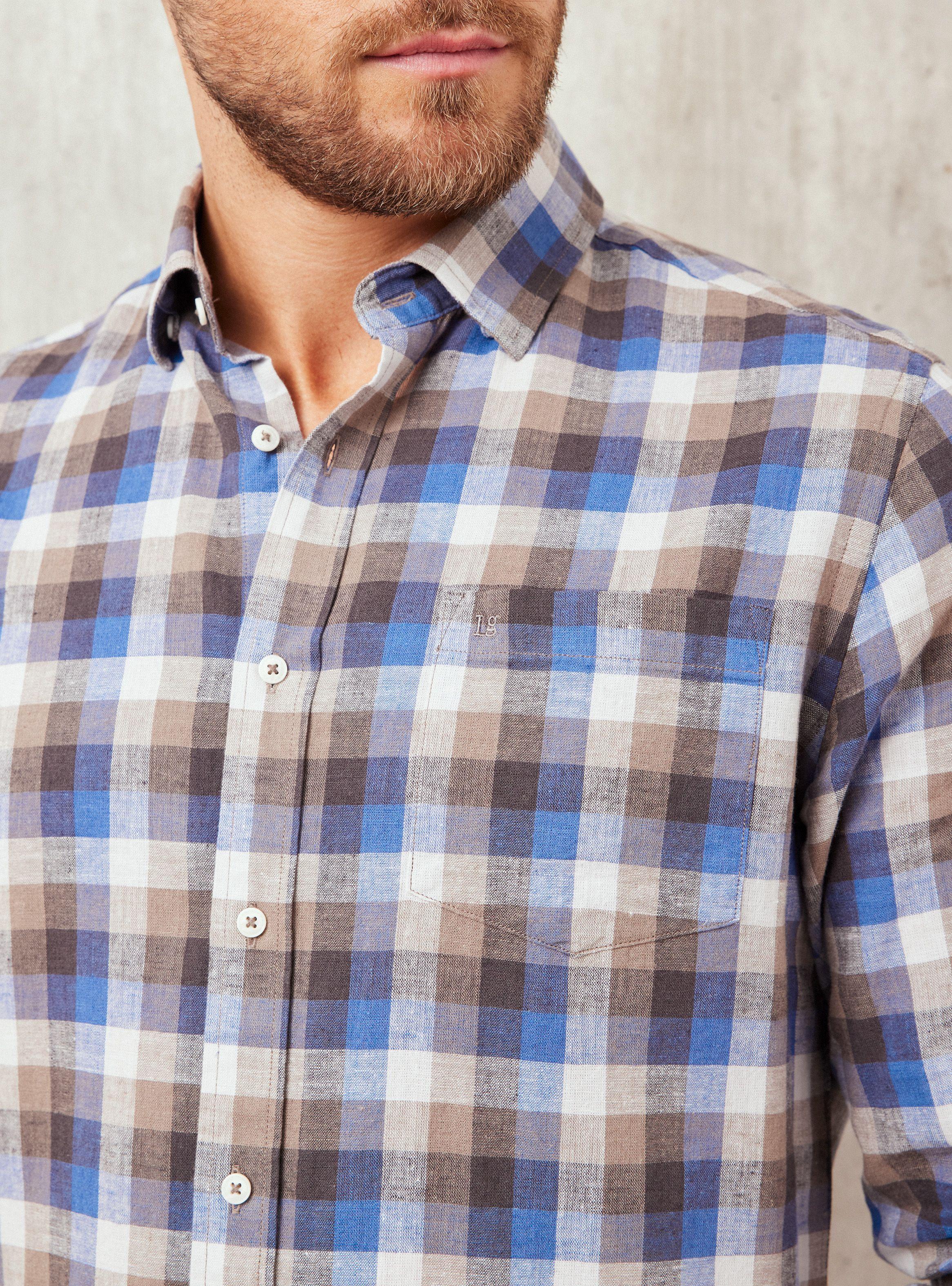 Camisa Manga Larga Check Lino-2