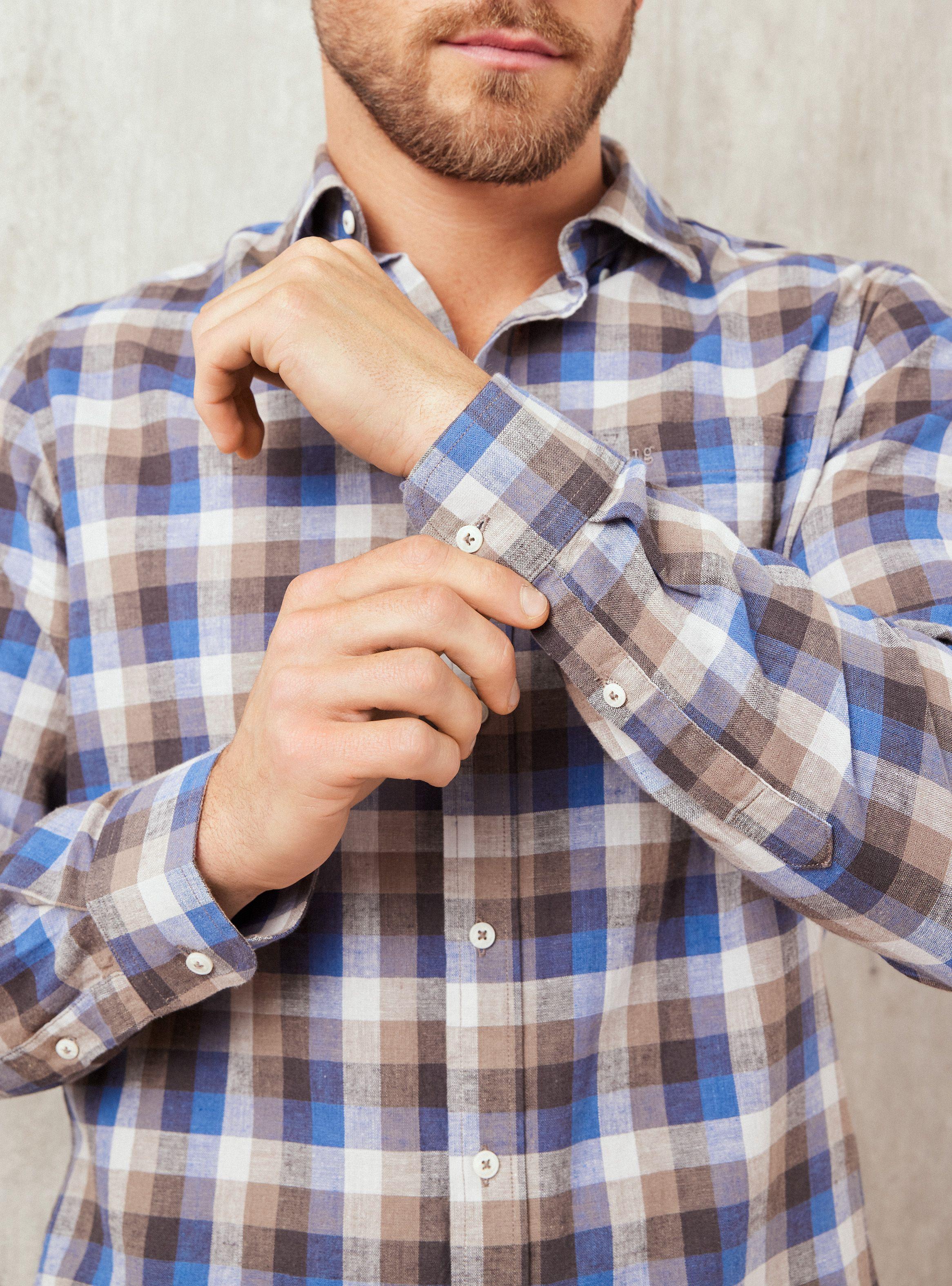 Camisa Manga Larga Check Lino-3