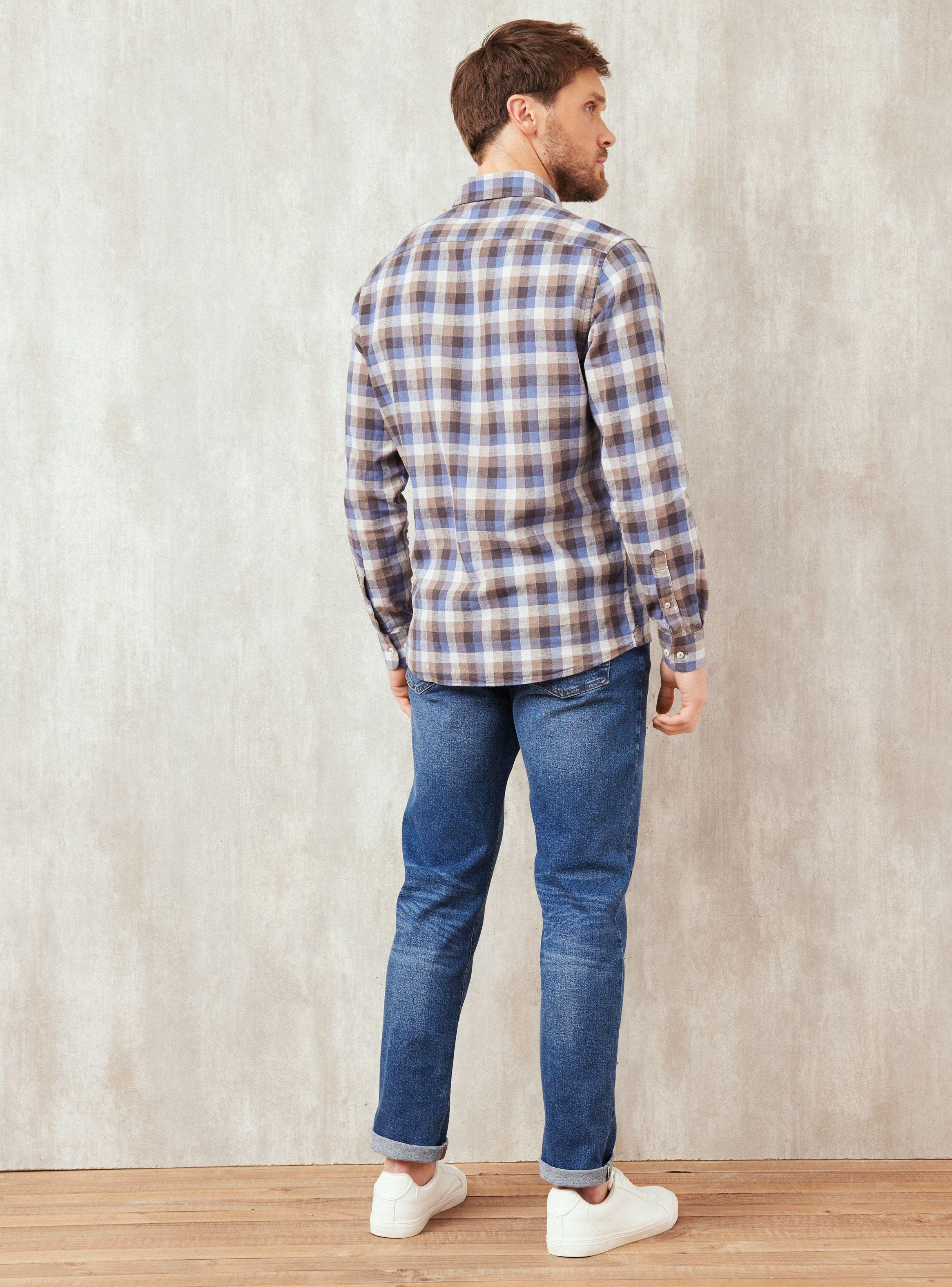 Camisa Manga Larga Check Lino-5