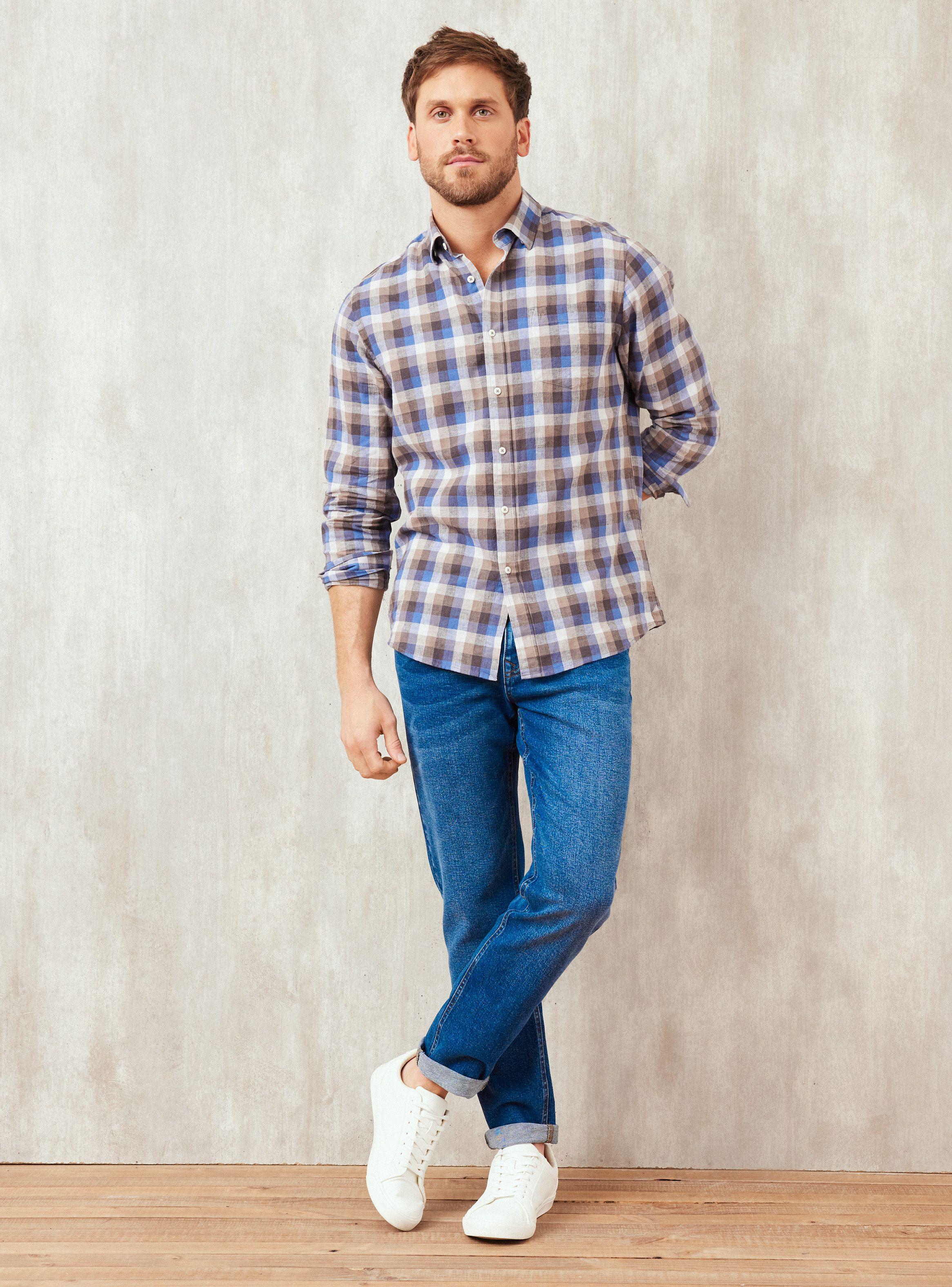 Camisa Manga Larga Check Lino-4
