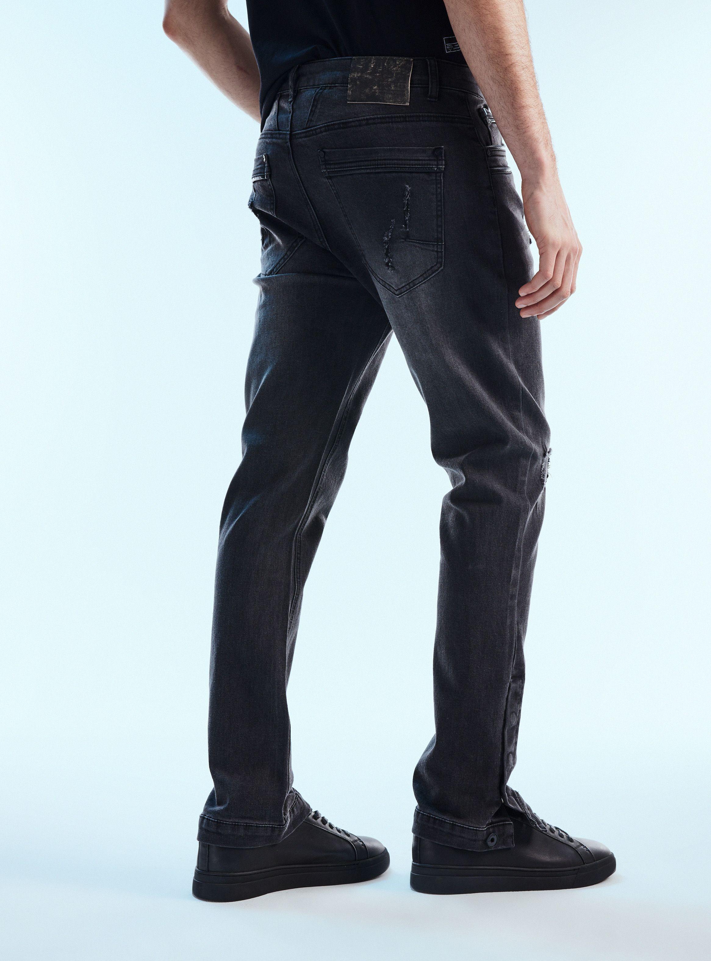 Jeans Slim Rasguños con Broches en Bota-2