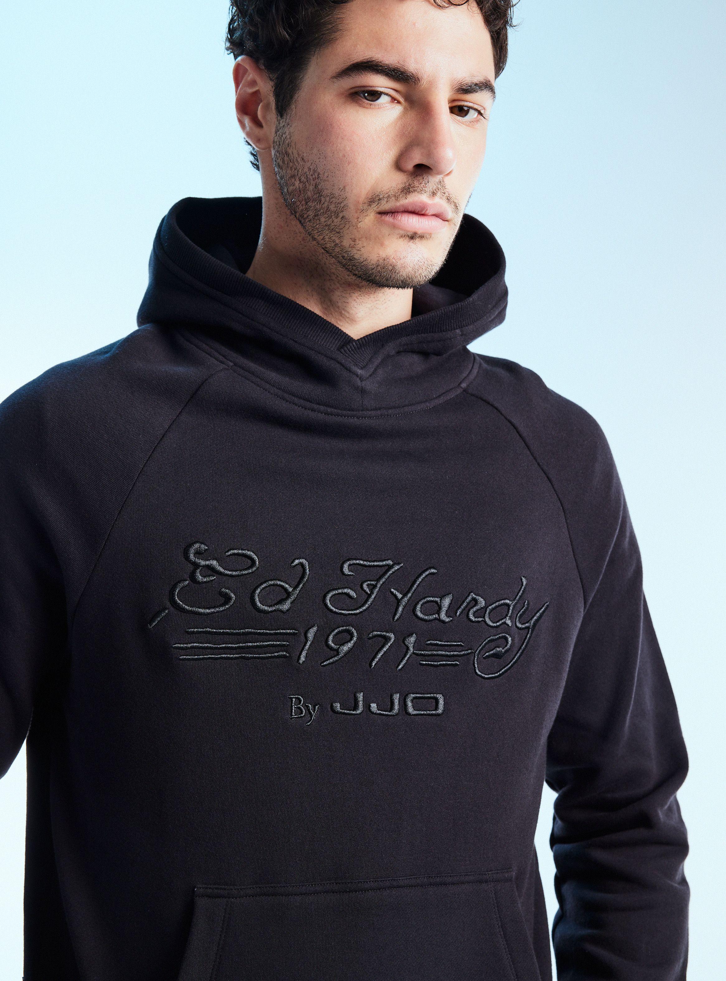 Polerón Capucha Bordado Pez Koi Ed Hardy-2