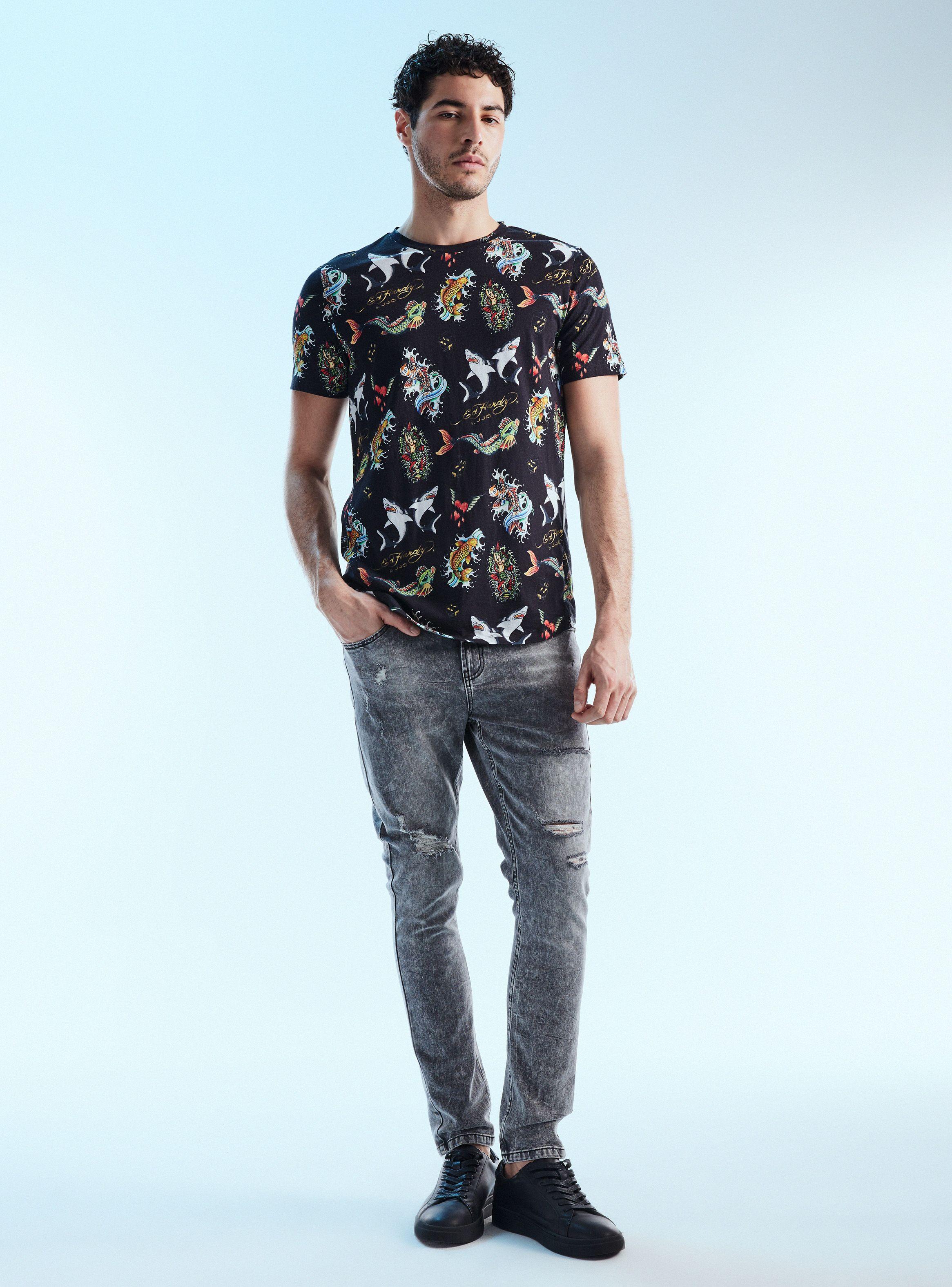 Polera ED Hardy Longfit Estampado-4