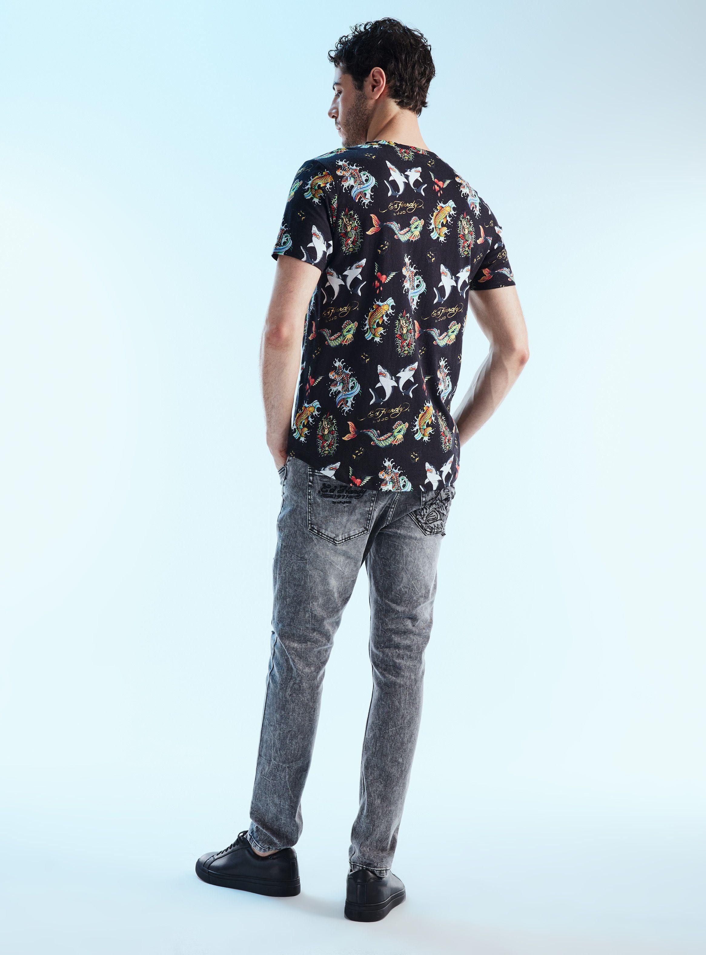 Polera ED Hardy Longfit Estampado-5