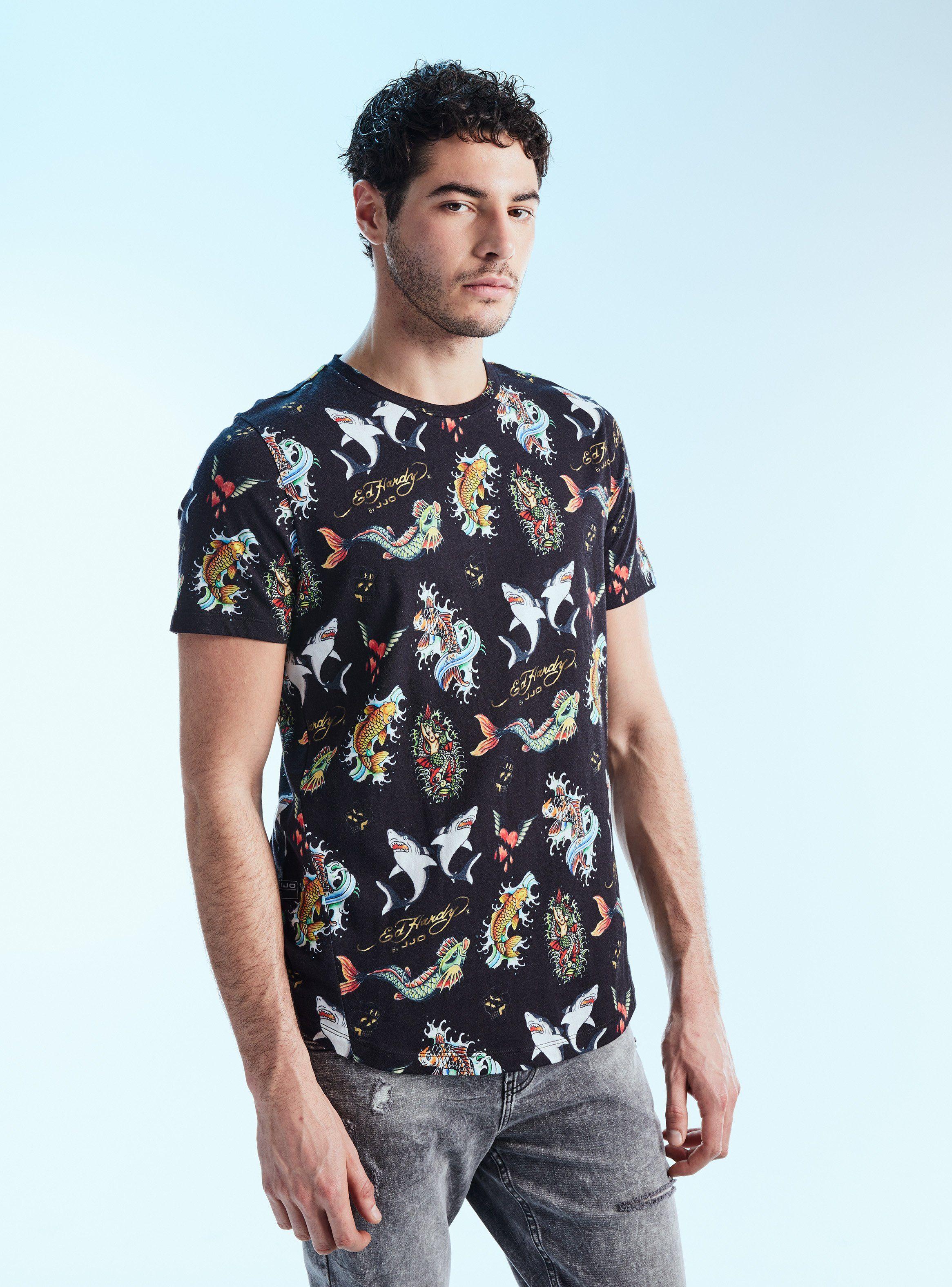 Polera ED Hardy Longfit Estampado-0