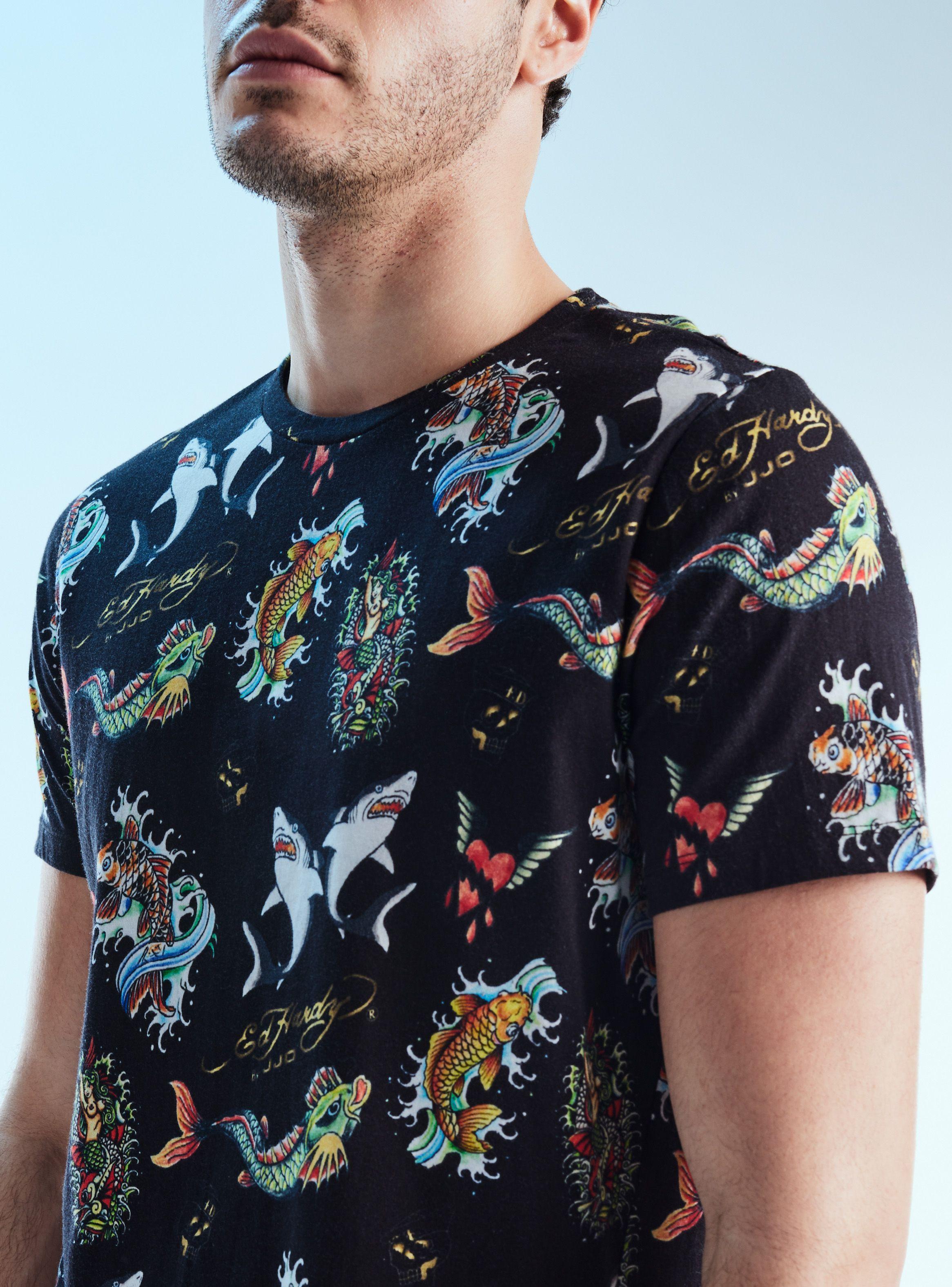 Polera ED Hardy Longfit Estampado-2