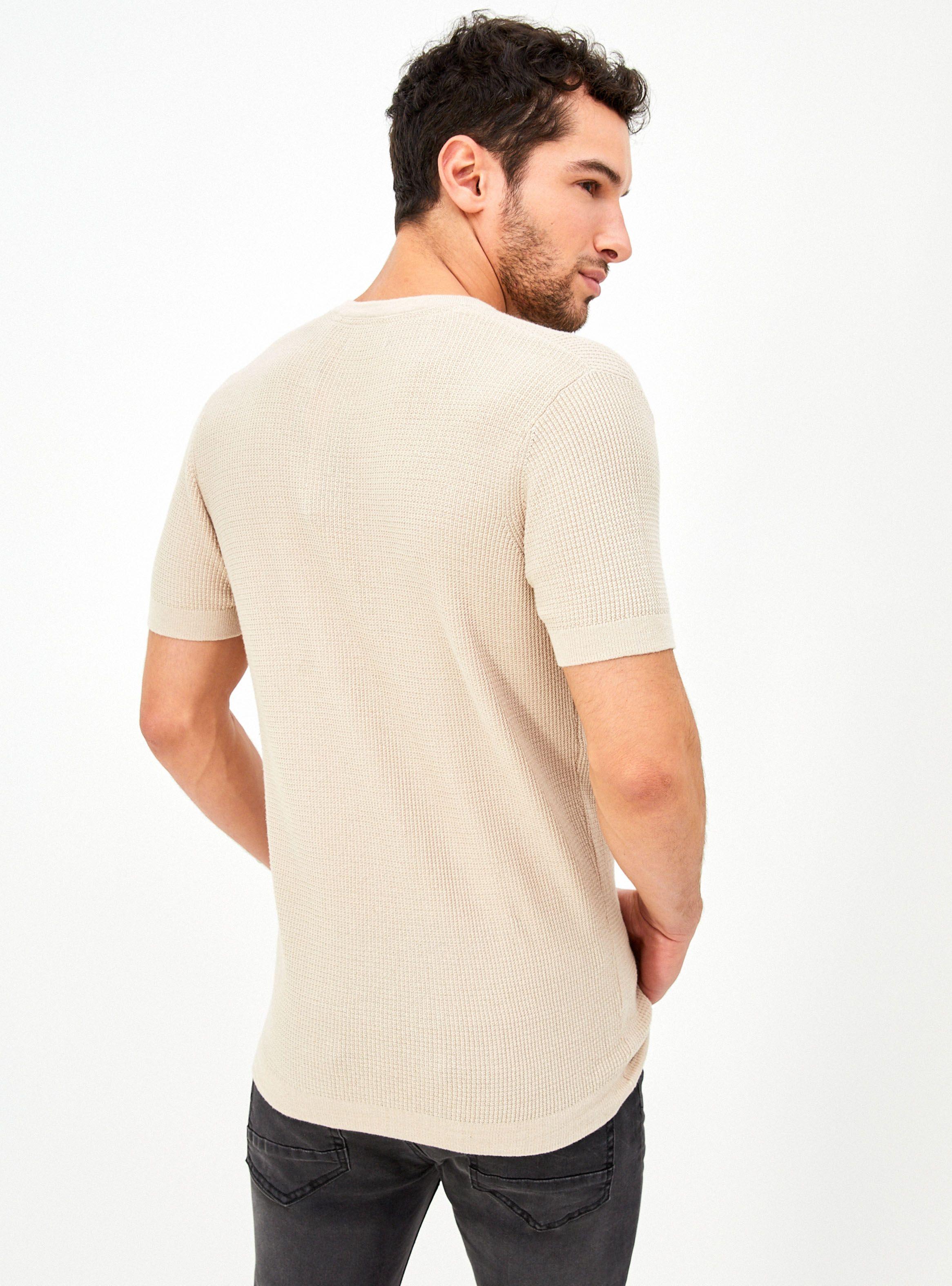 Polera Tejida Textura Manga Corta-1