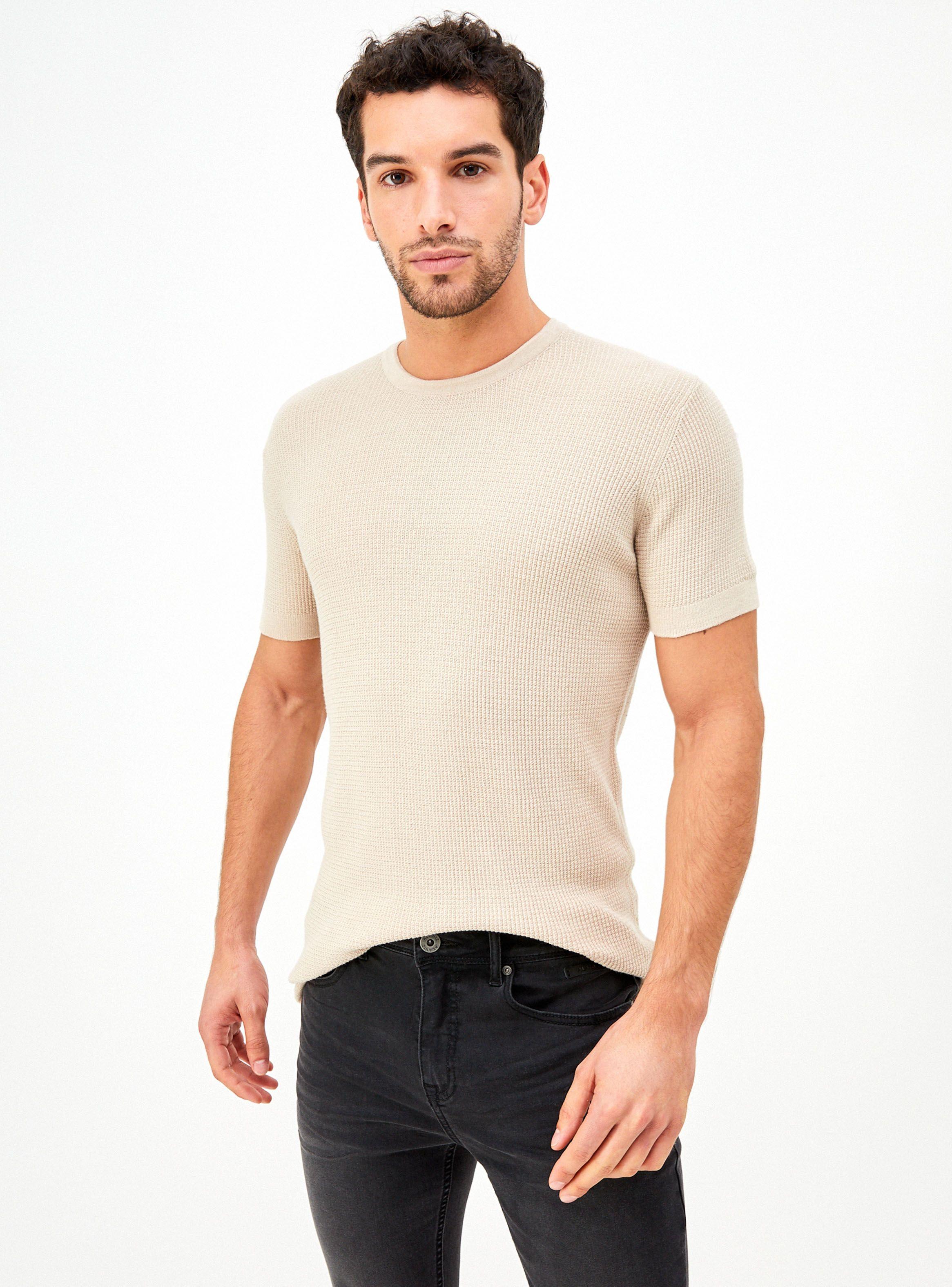 Polera Tejida Textura Manga Corta-0