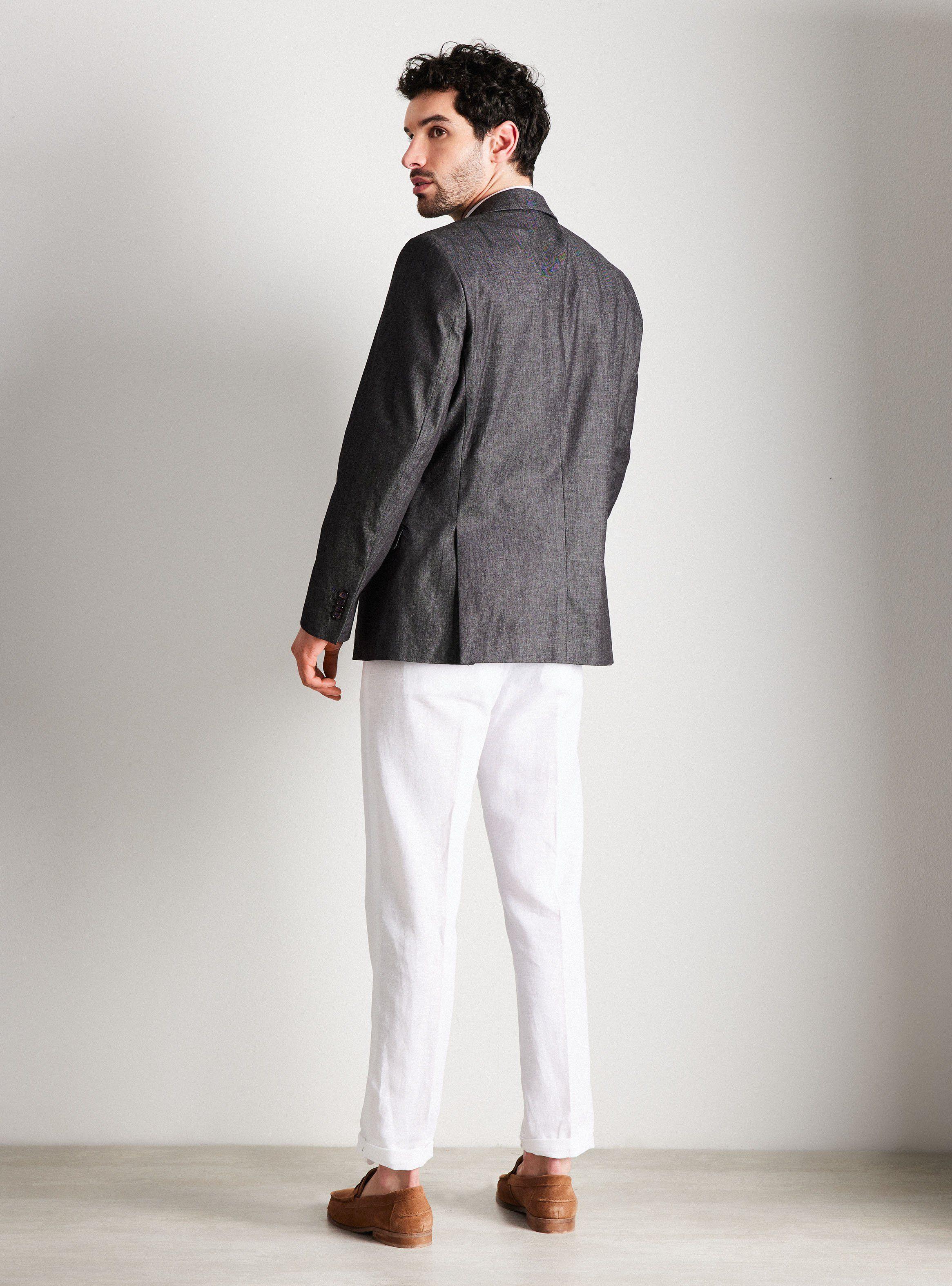 Vestón Recto Slim Fit Tela con Algodón-5