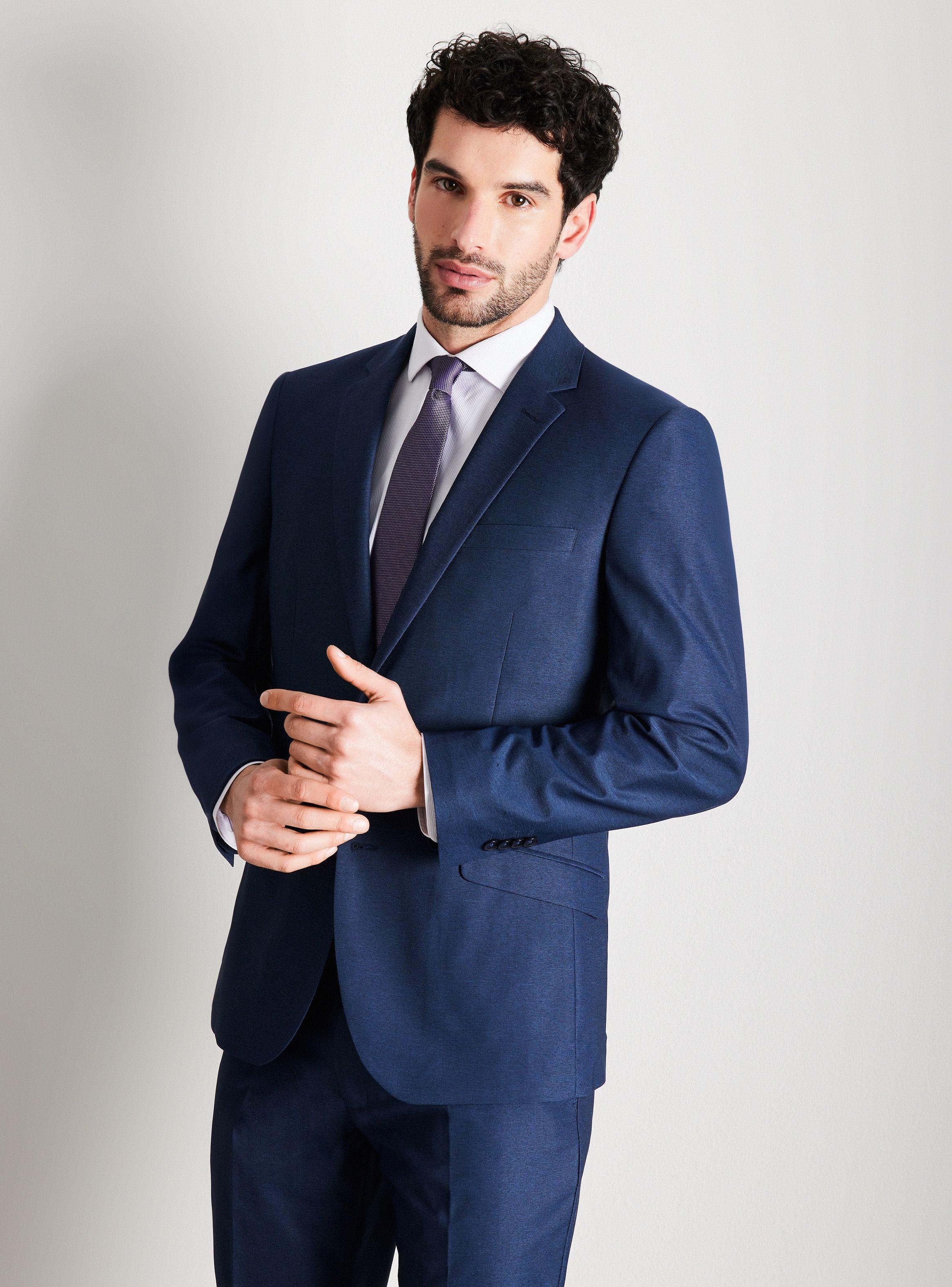 Traje Recto Slim Fit Tela Elastano-0