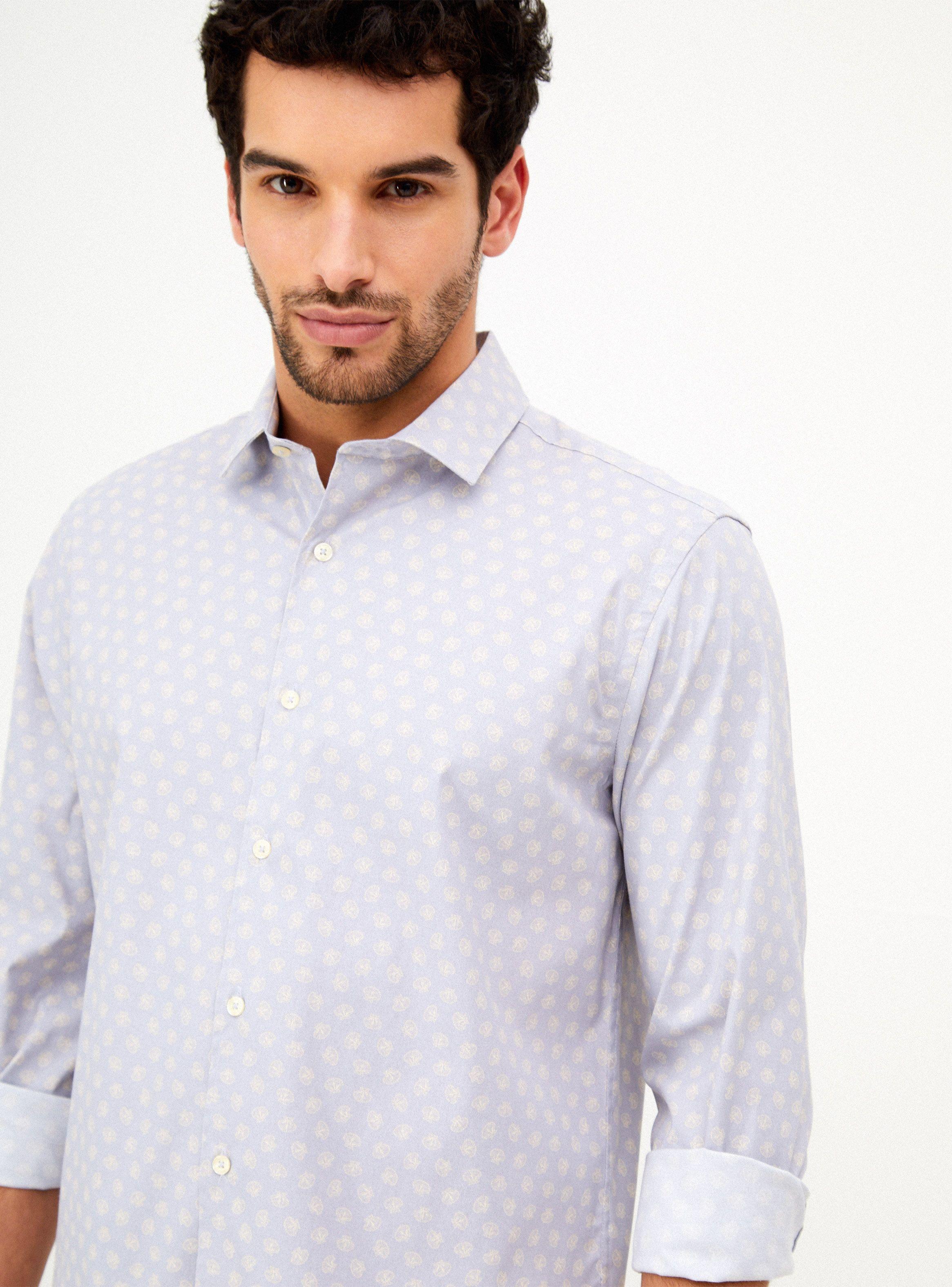 Camisa Poplin Mini Print Marino-2