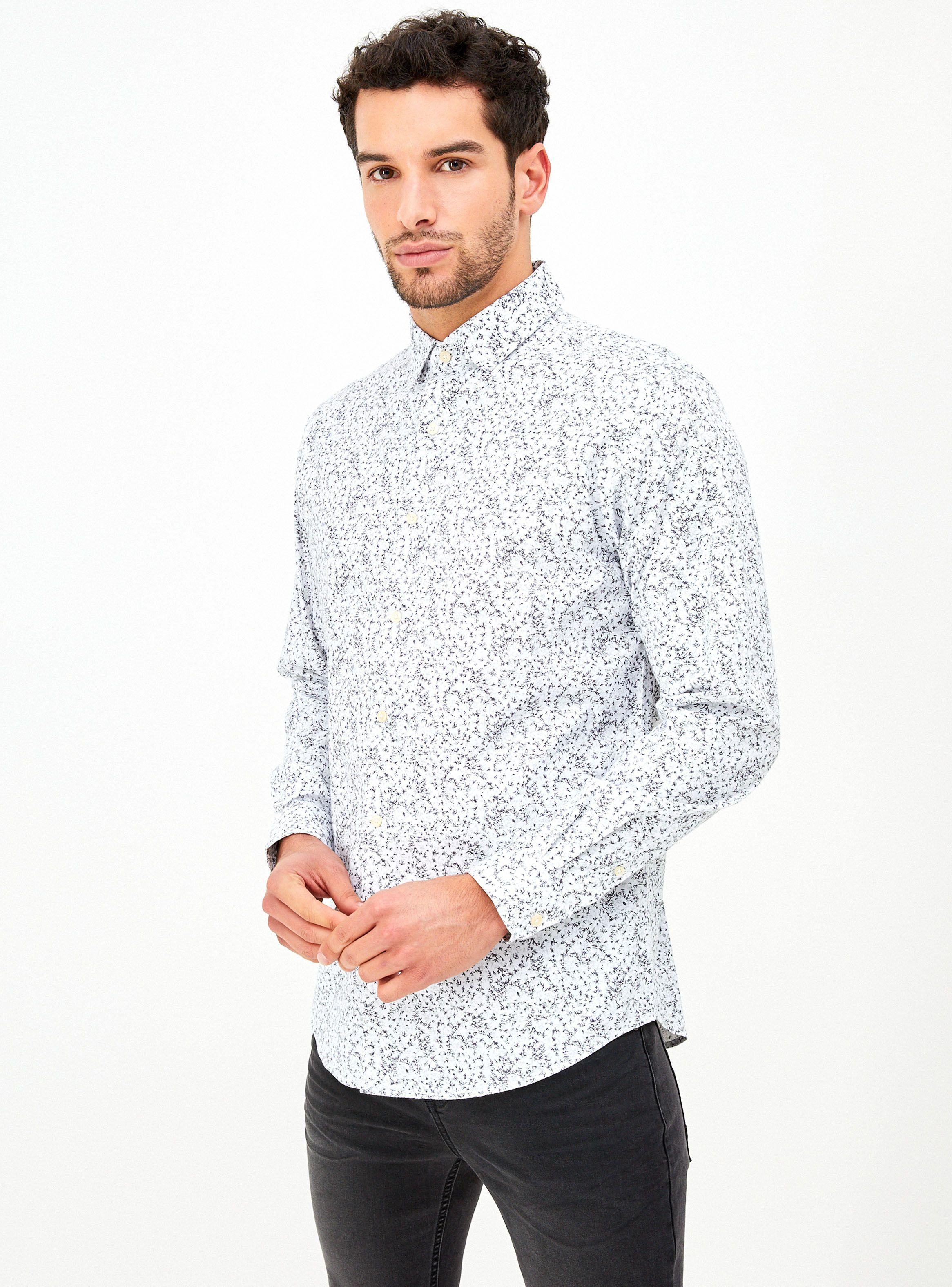 Camisa Poplin Mini Print Marino-0