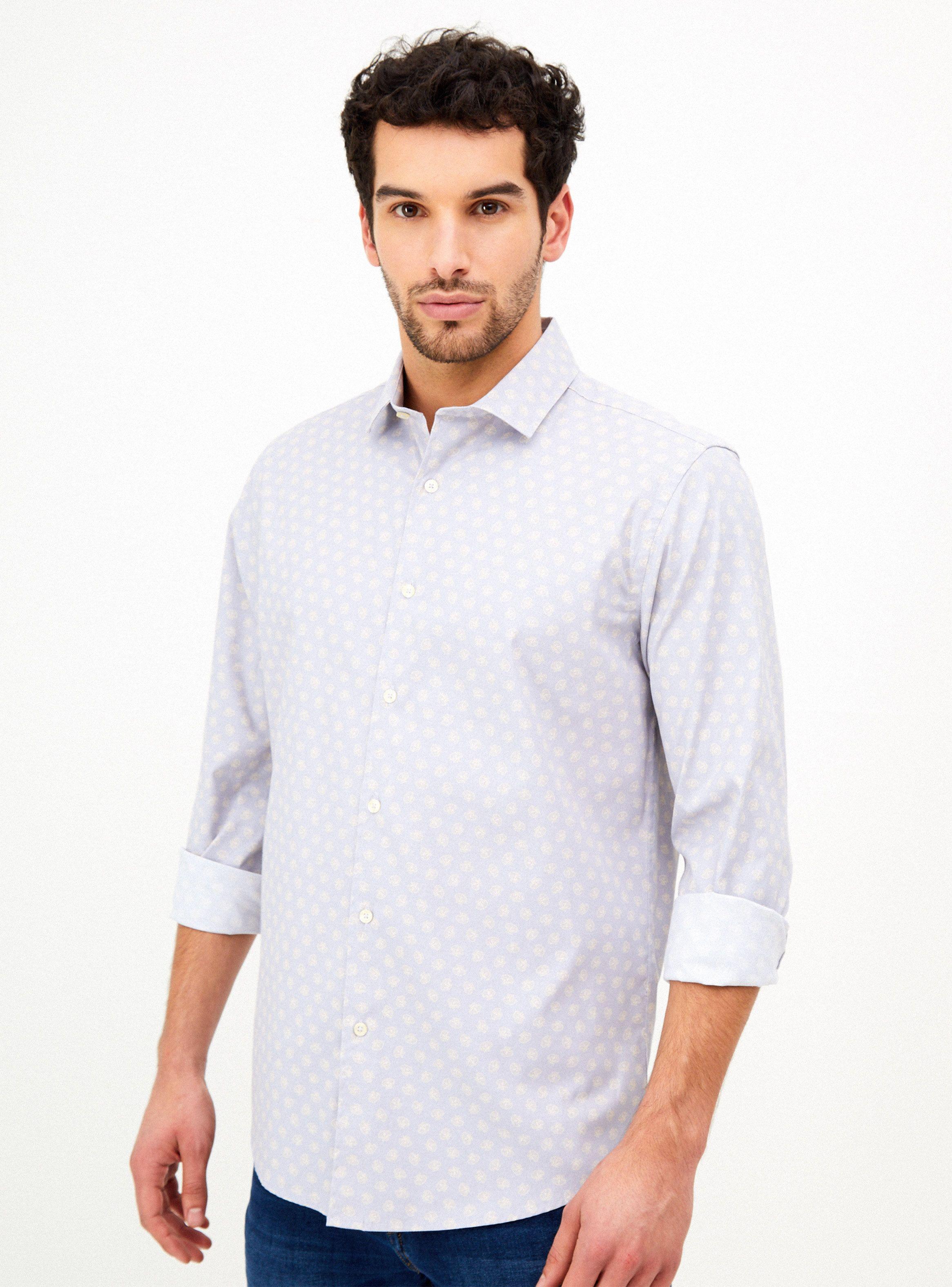 Camisa Poplin Mini Print Marino-0