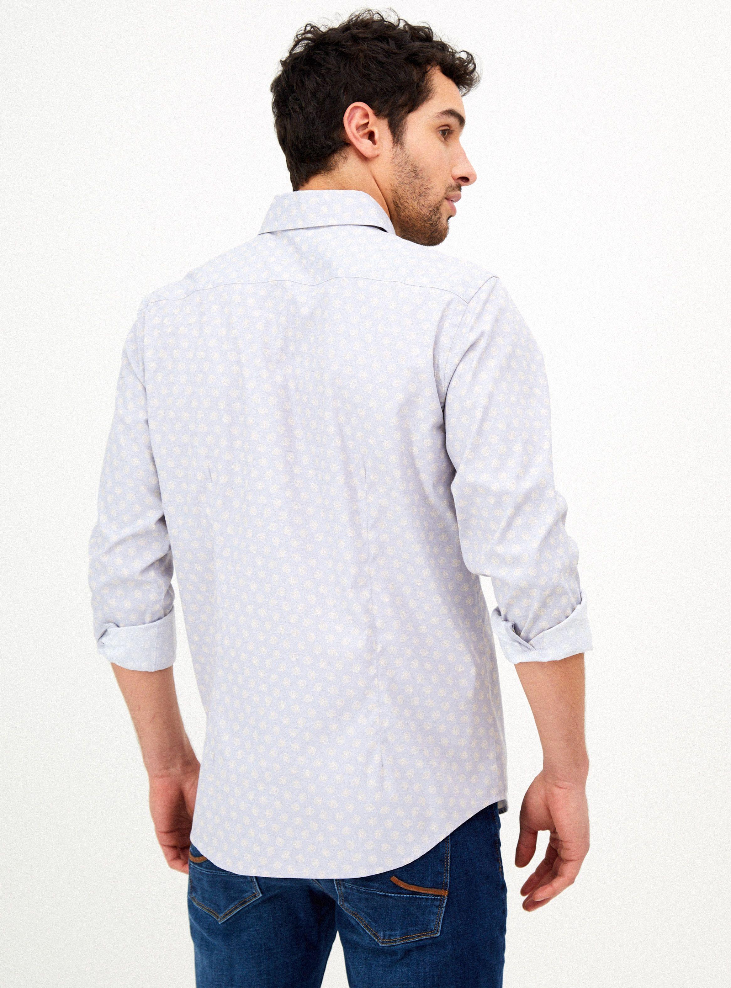 Camisa Poplin Mini Print Marino-1
