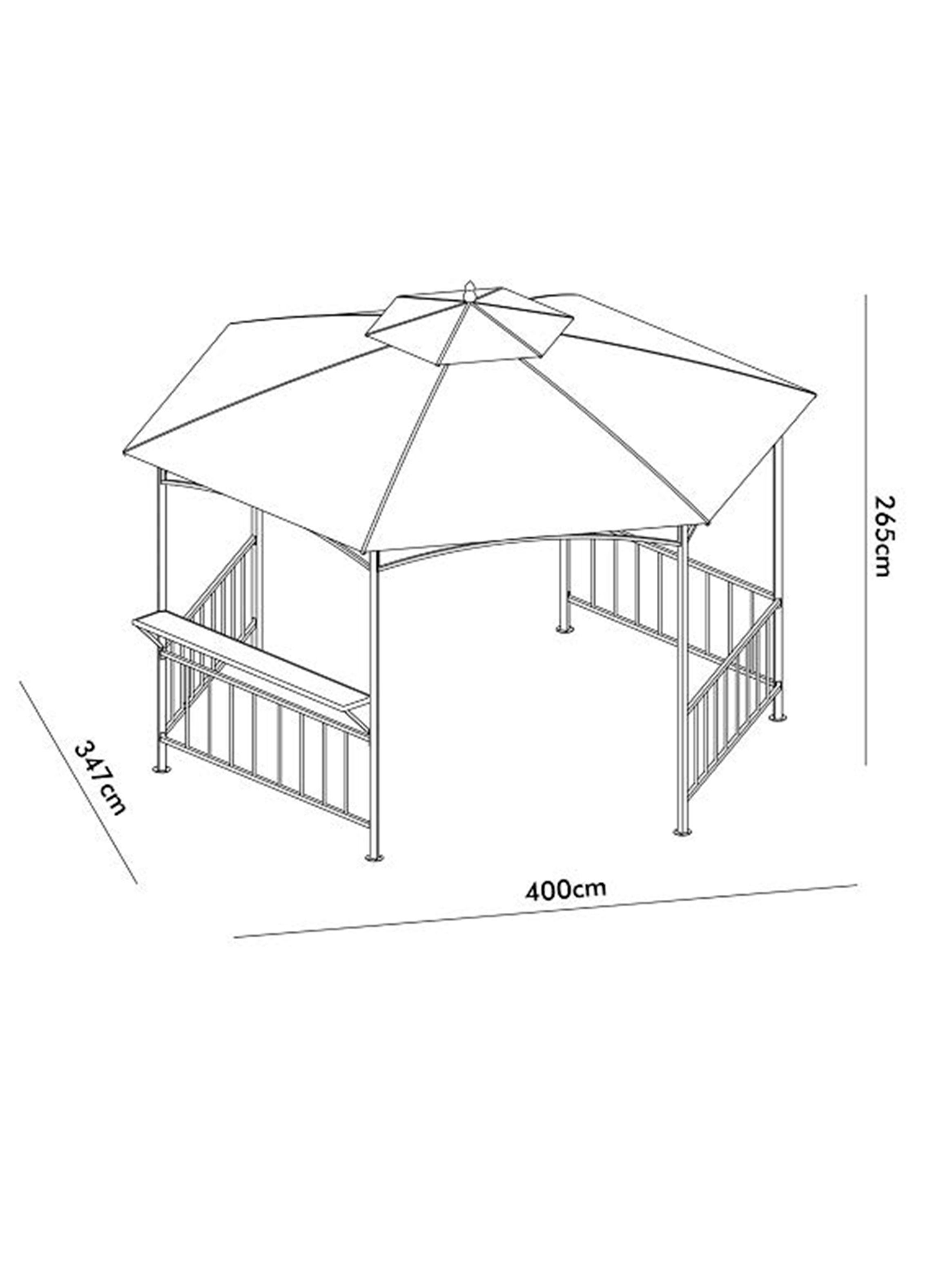Pérgola Metálica 4x3.47x2.65 m Vesta-1