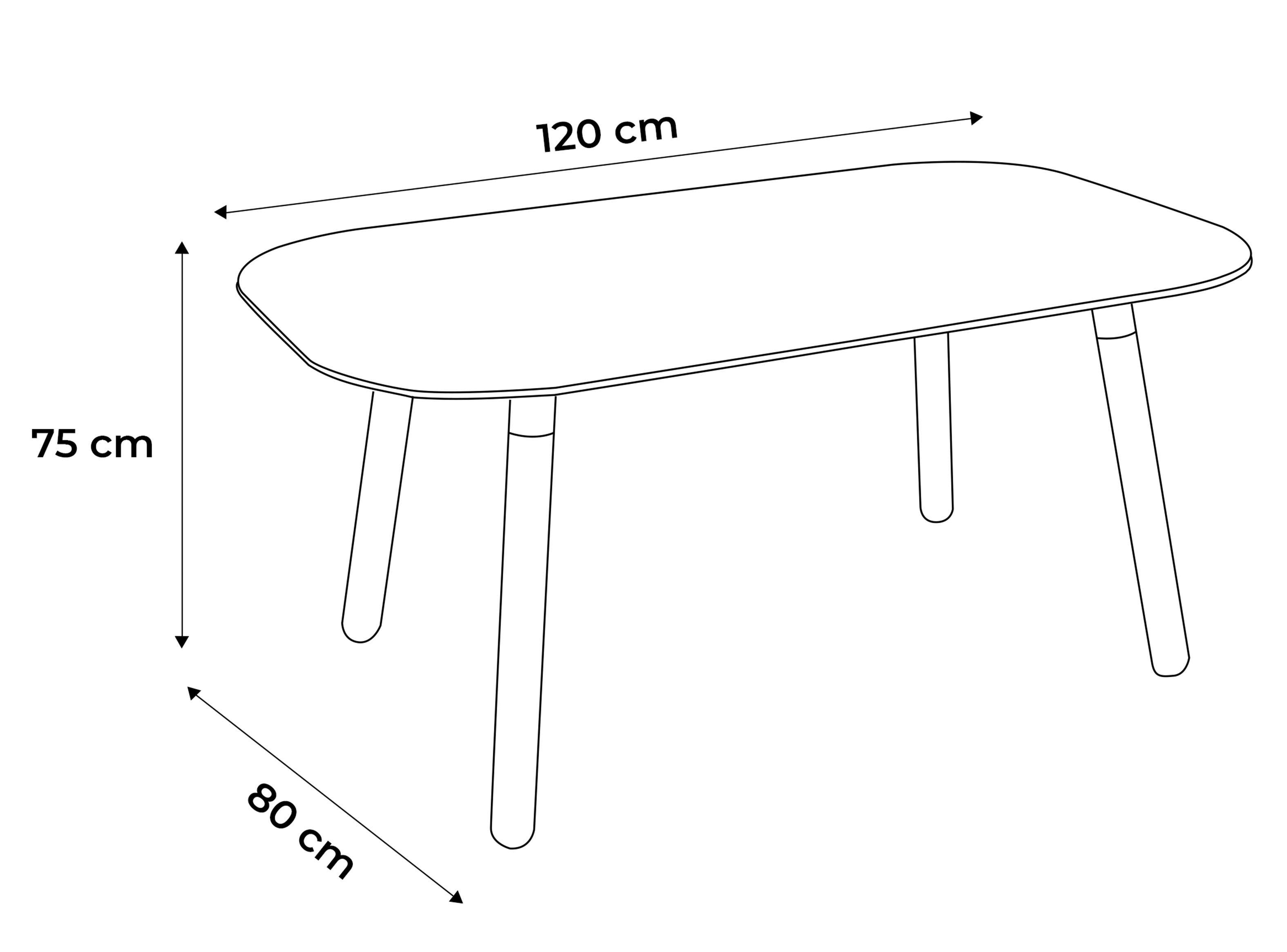 Mesa Asimétrika de Comedor Hairpin Rectangular 120 cm-1