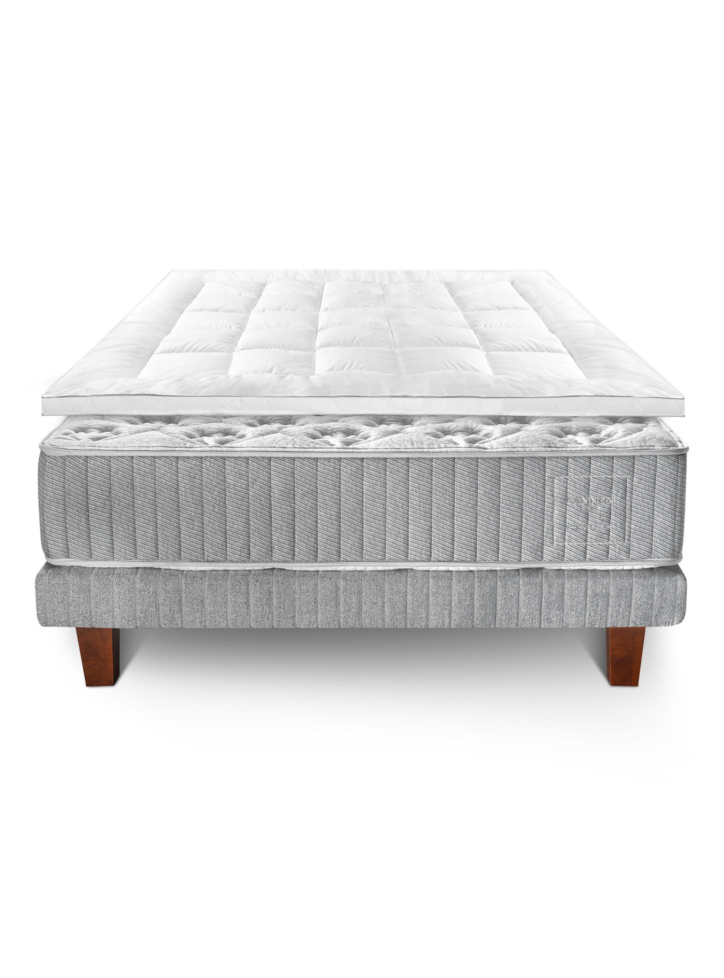 Cama Europea Hybrid Cotton 2 Plazas Base Dividida + Topper Down Alternative-2