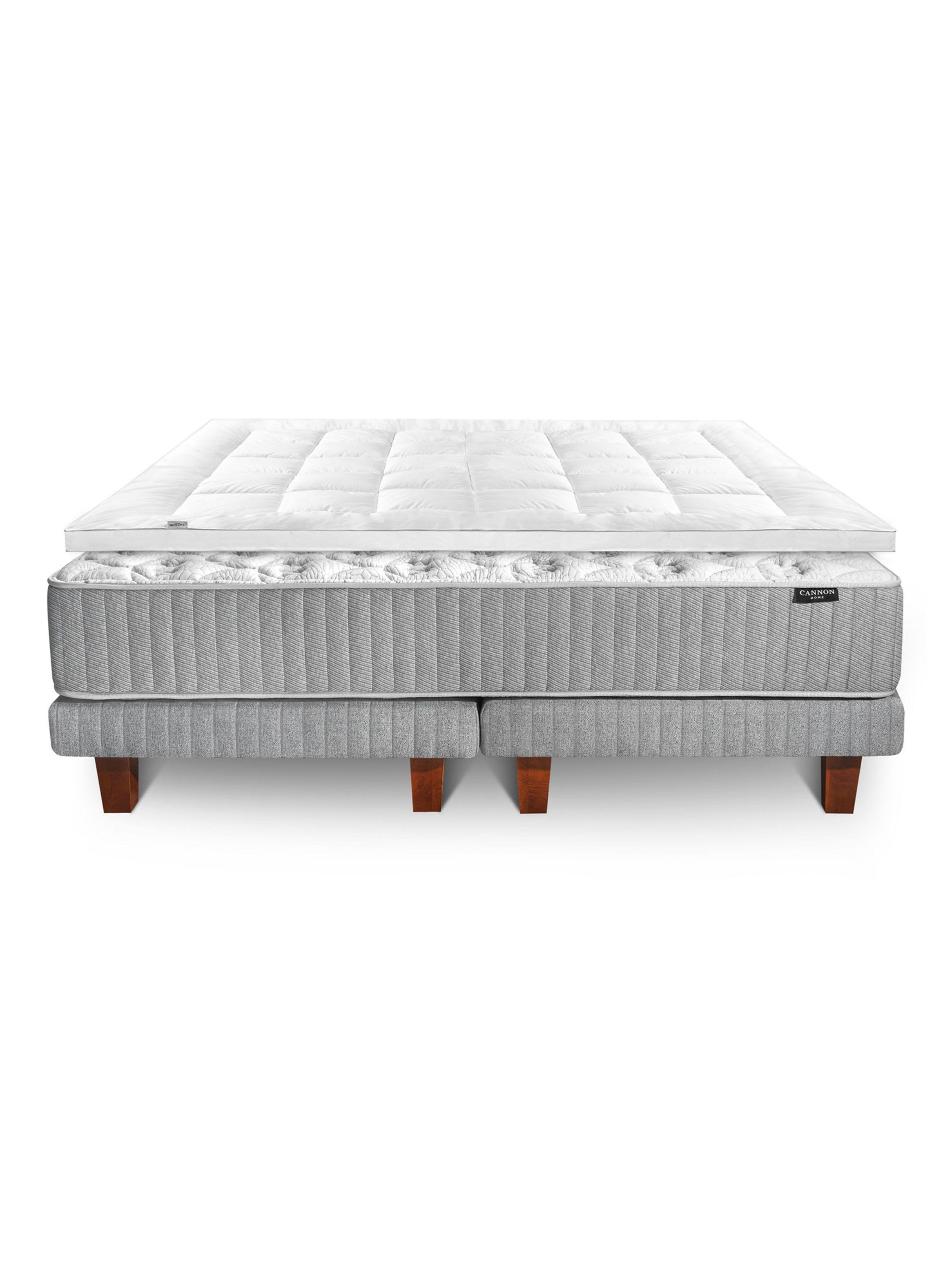 Cama Europea Hybrid Cotton 2 Plazas Base Dividida + Topper Down Alternative-1