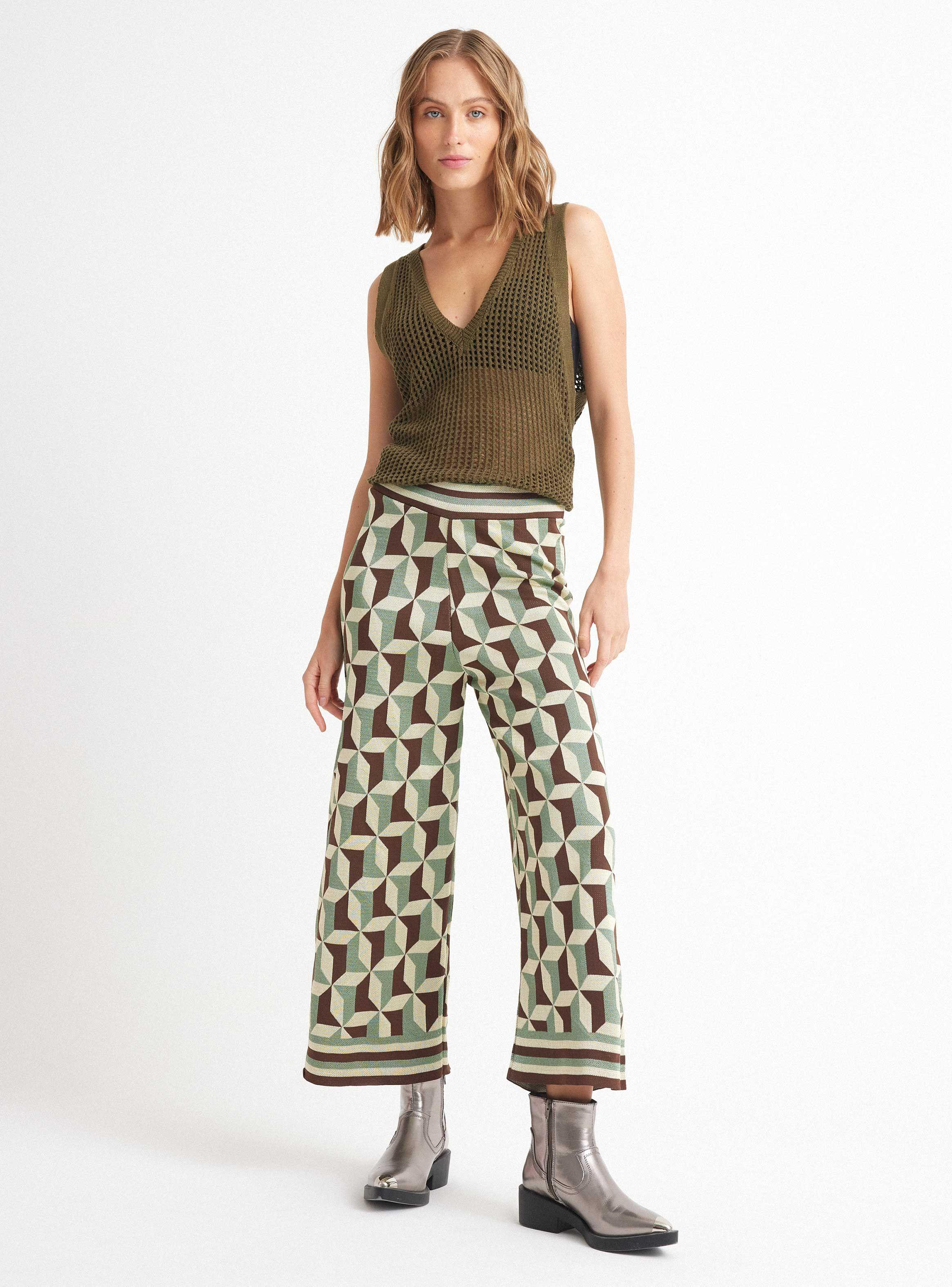 Pantalón Zara Estampado Talla 36 02-3