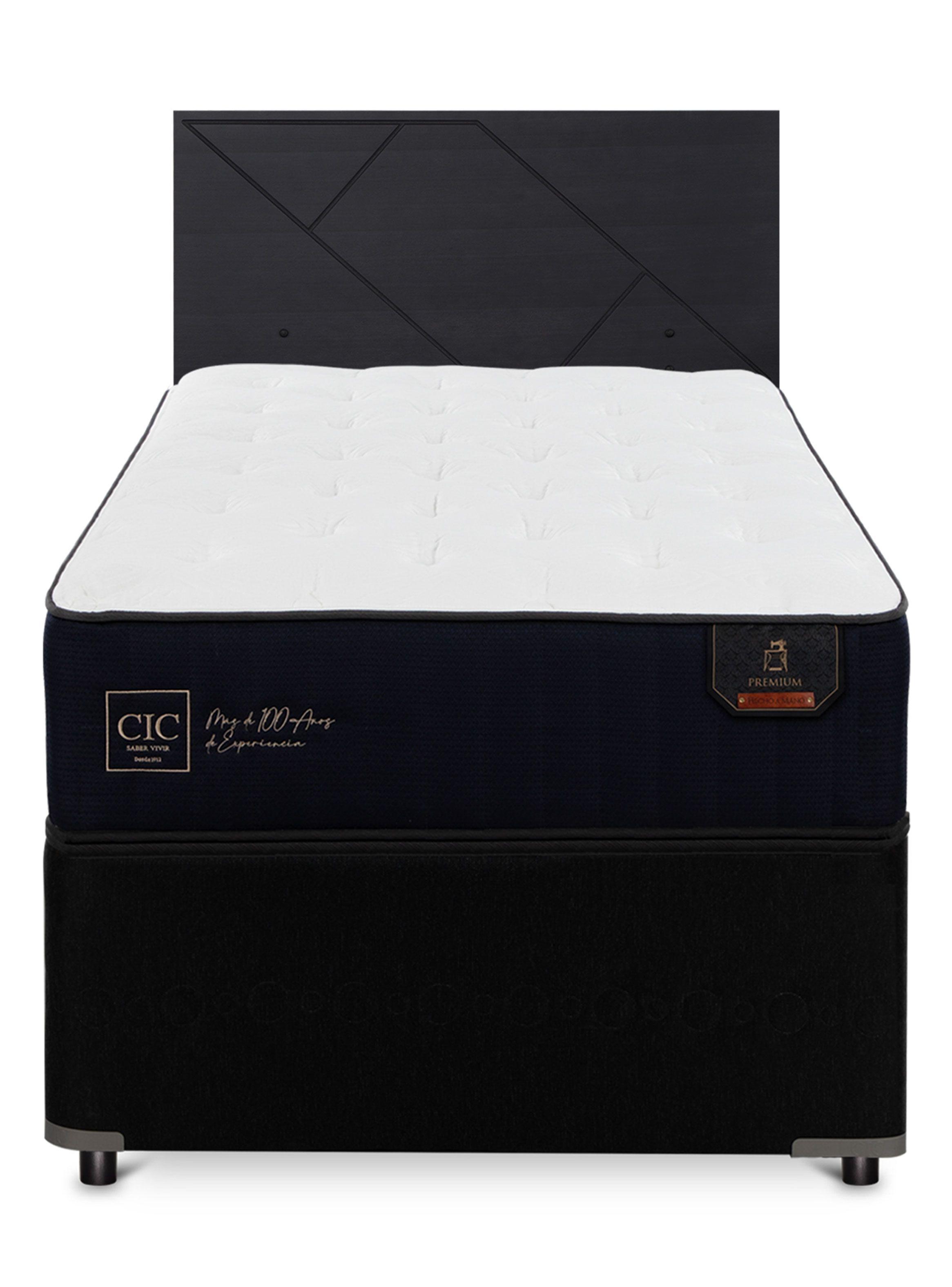 Diván Premium Black 1.5 Plazas Respaldo Villarrica Negro-2