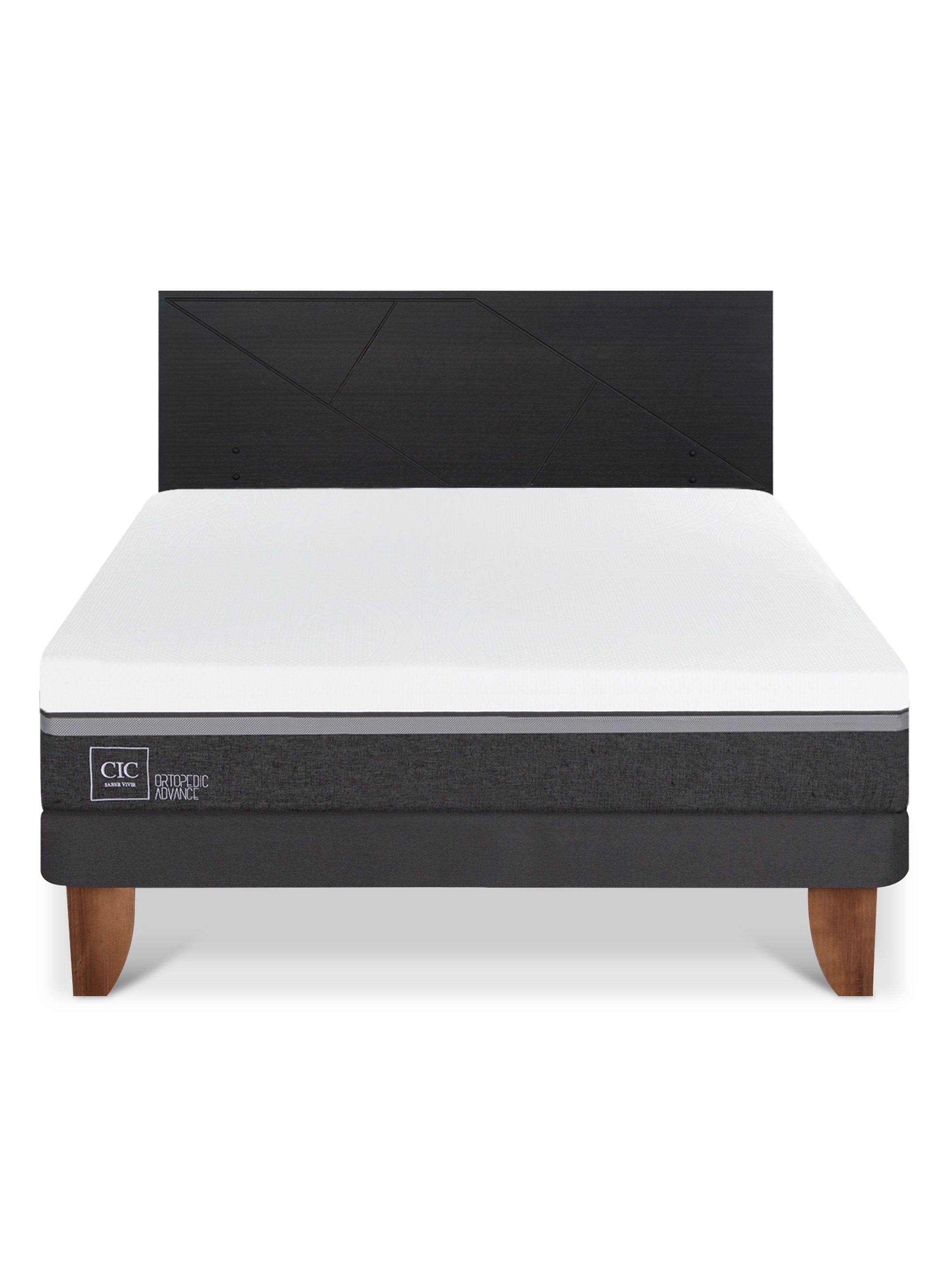 Cama Europea Ortopedic Advance 2 Plazas + Respaldo Villarrica Negro-2