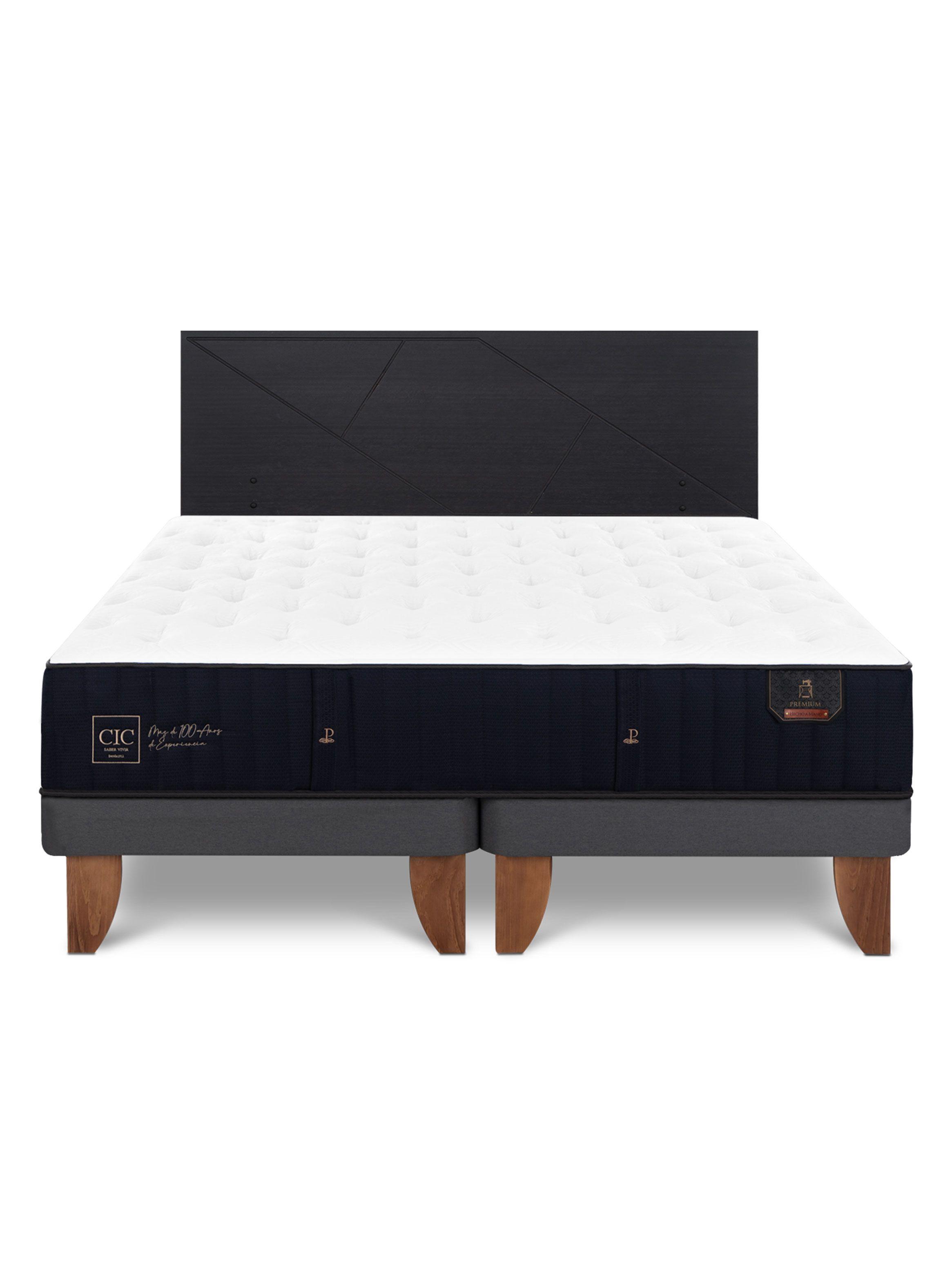 Cama Europea Premium King + Respaldo Villarrica Negro-2