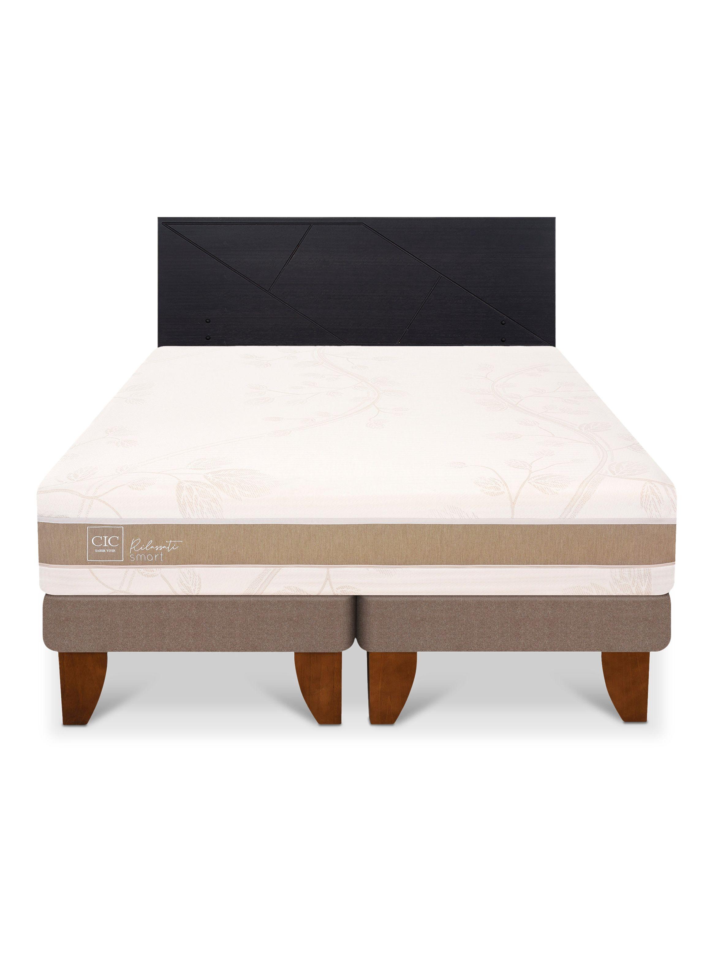 Cama Europea Rilassati Infinity King + Respaldo Villarrica Negro-2