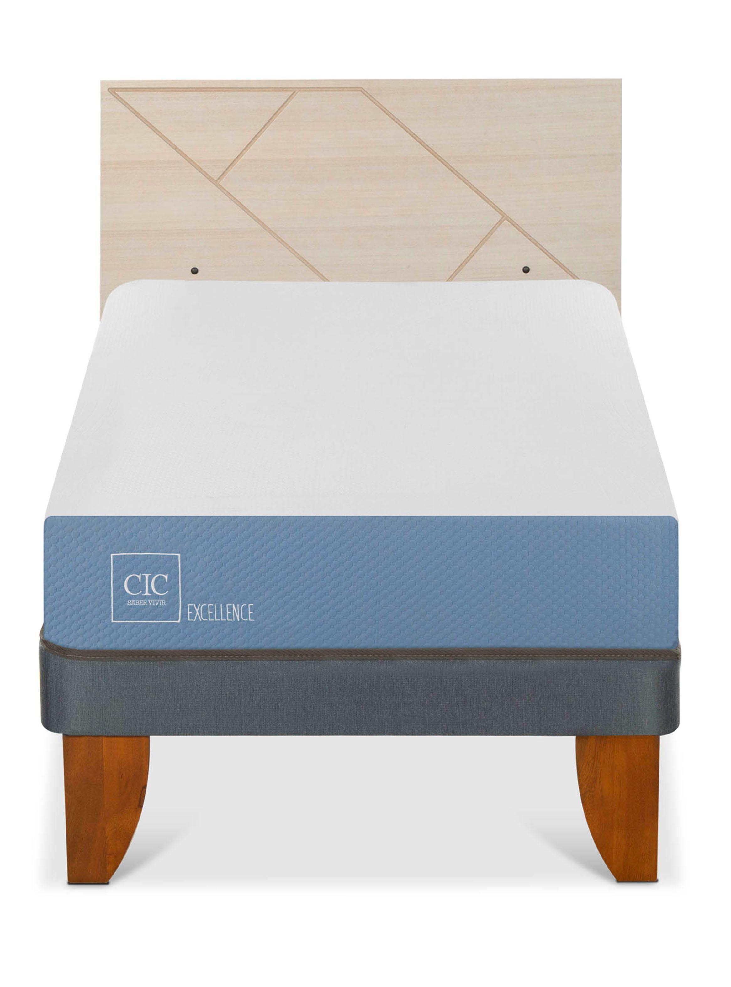 Cama Europea Excellence 1 Plaza x190 cm + Respaldo Villarrica Alpino-2