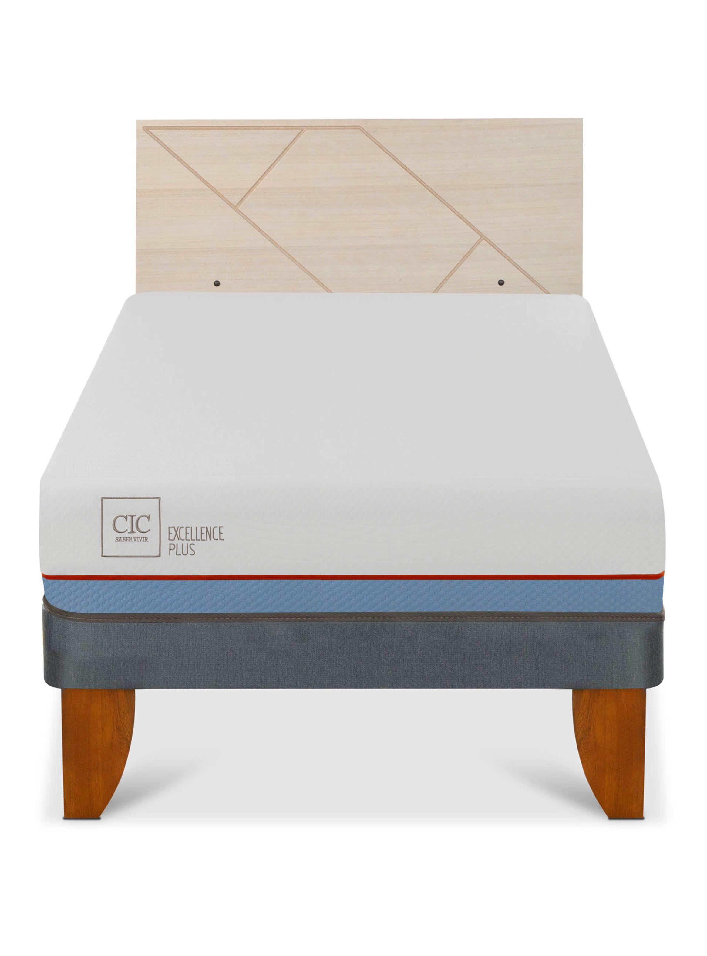 Cama Europea Excellence Plus 1.5 Plazas + Respaldo Villarrica Alpino-2