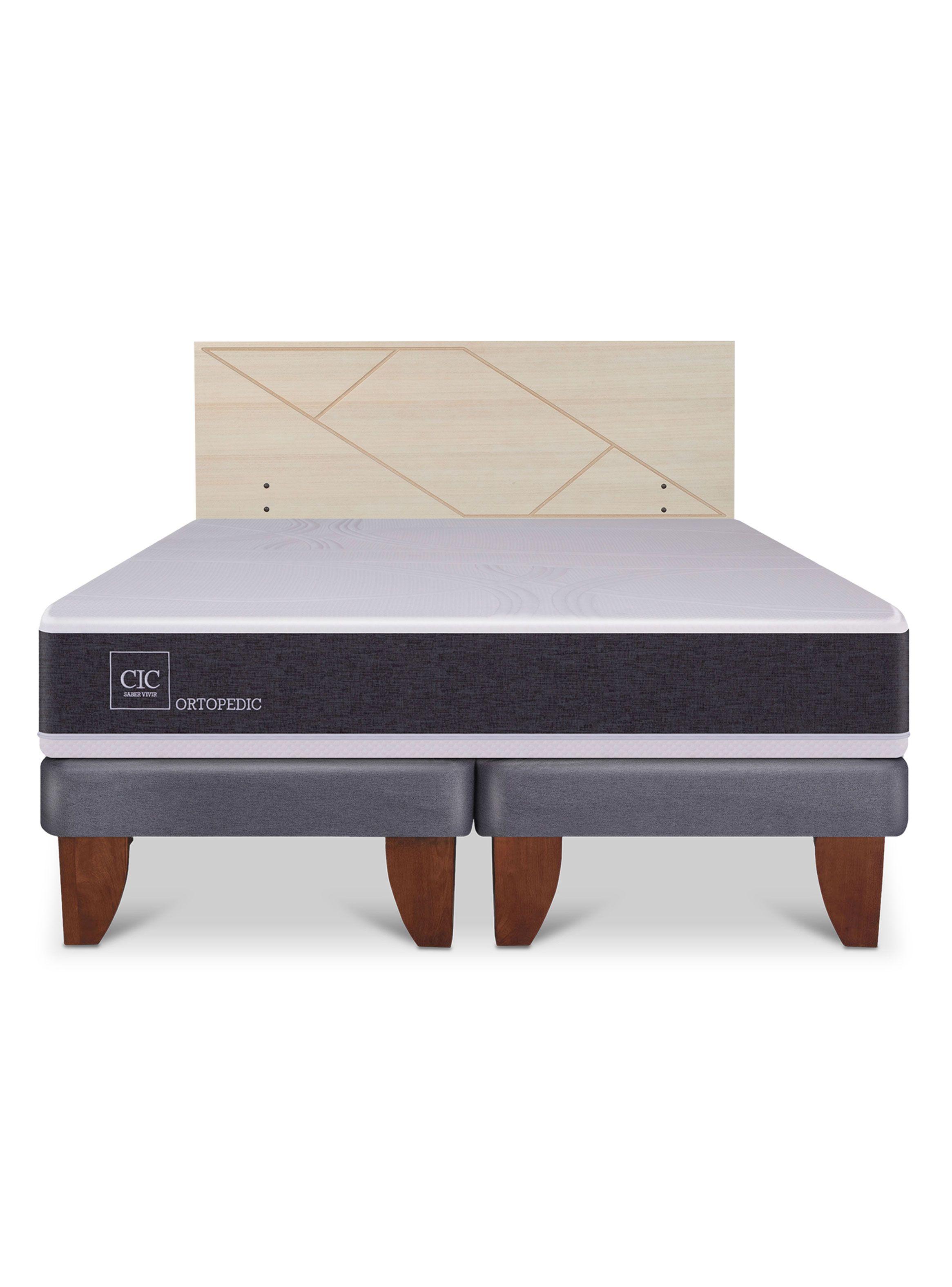 Cama Europea Ortopedic 2 Plazas Base Dividida + Respaldo Villarrica Alpino-2