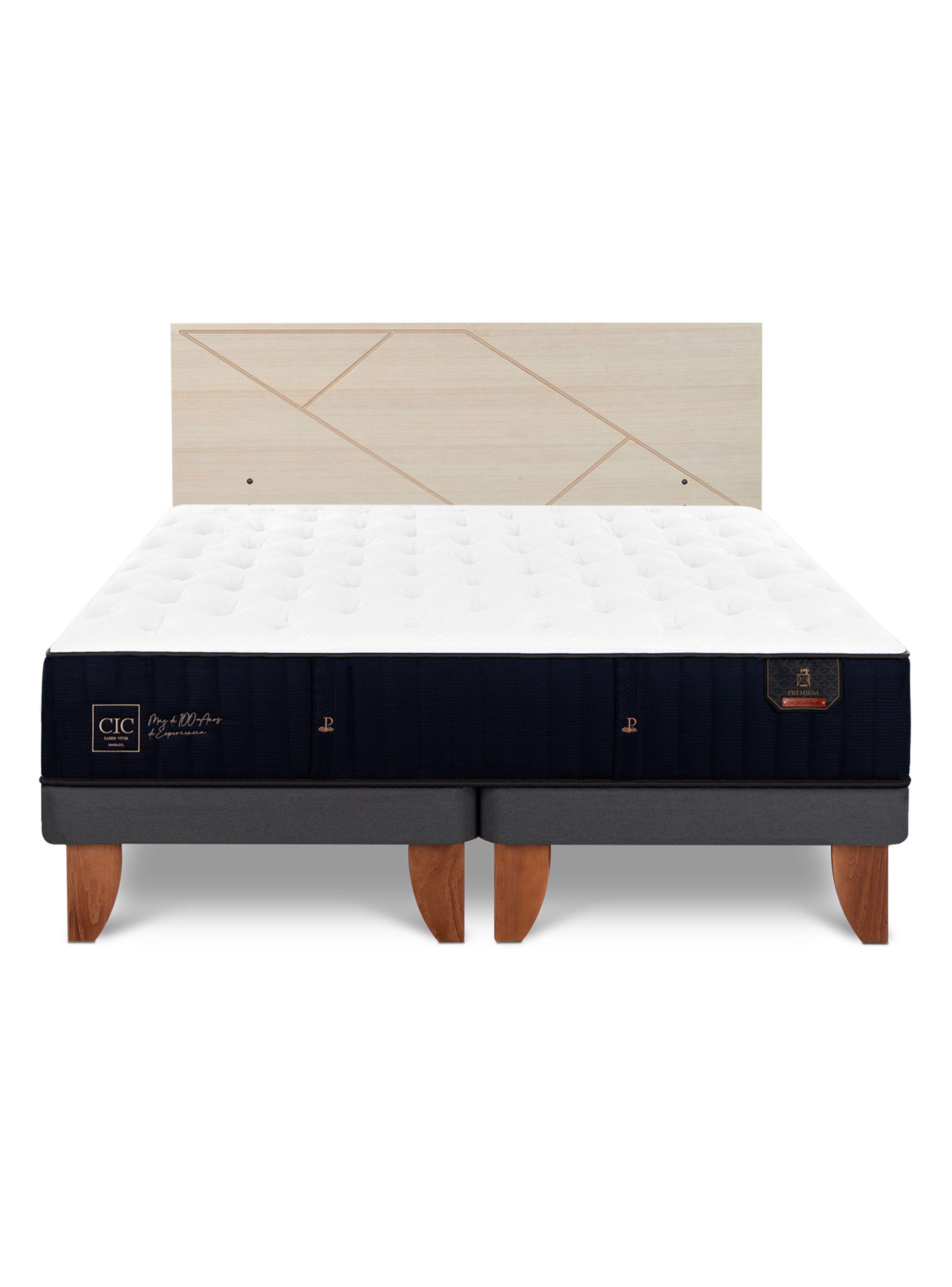 Cama Europea Premium 2 Plazas Base Dividida + Respaldo Villarrica Alpino-2