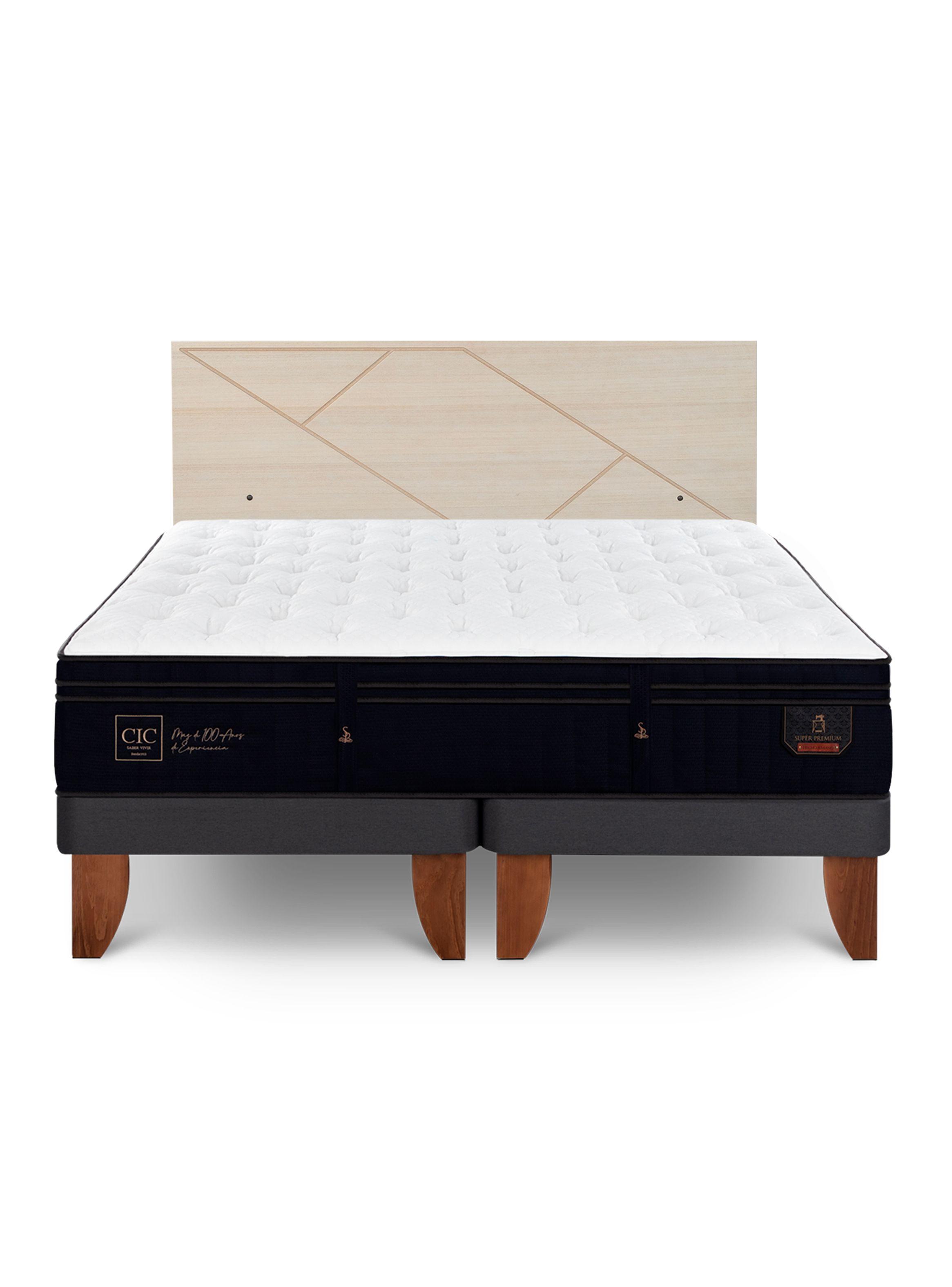 Cama Europea Súper Premium 2 Plazas Base Dividida + Respaldo Villarrica Alpino-2