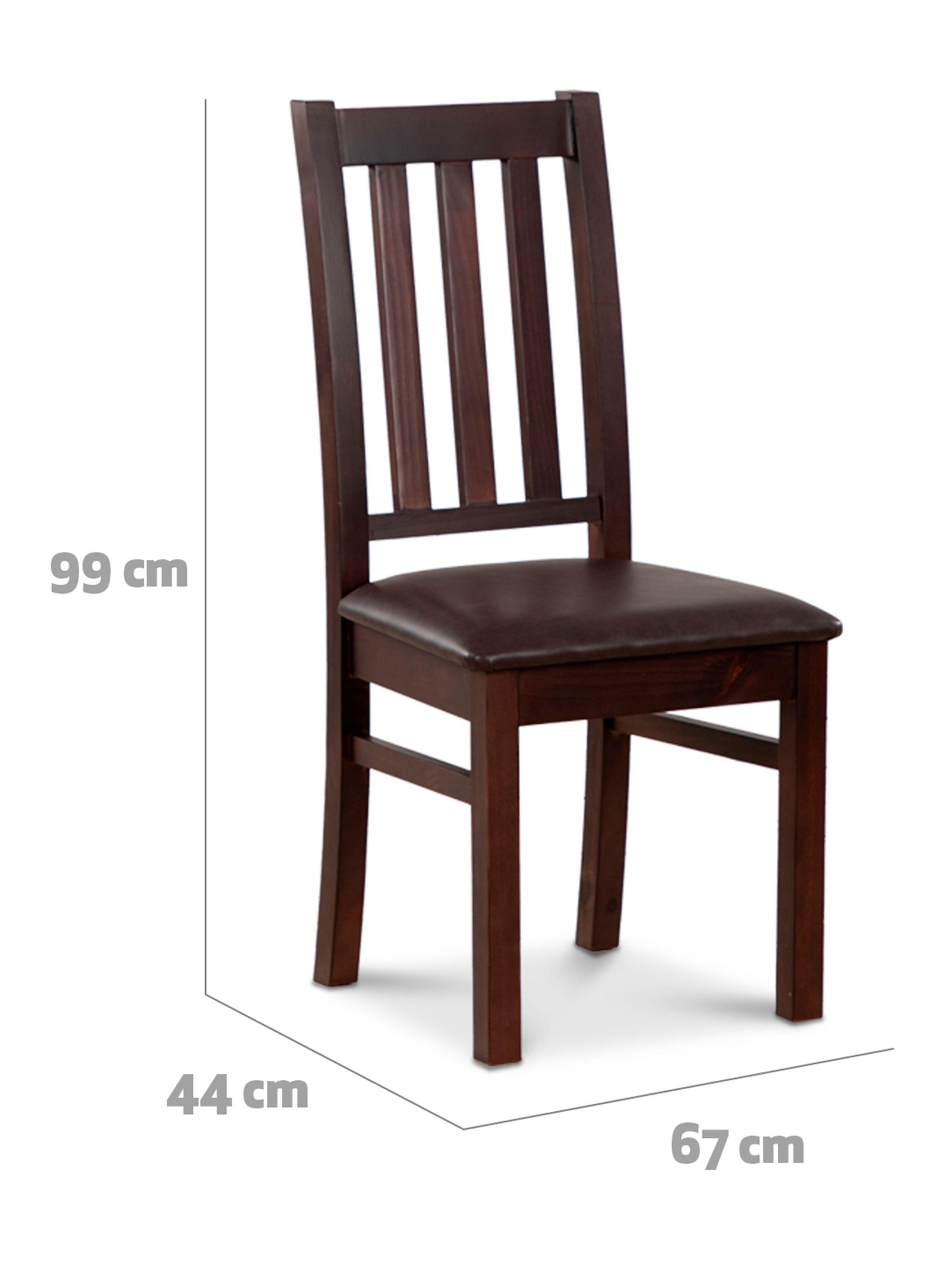 Juego Comedor Ñuble Cuadrado 4 Sillas Chocolate Pu-2