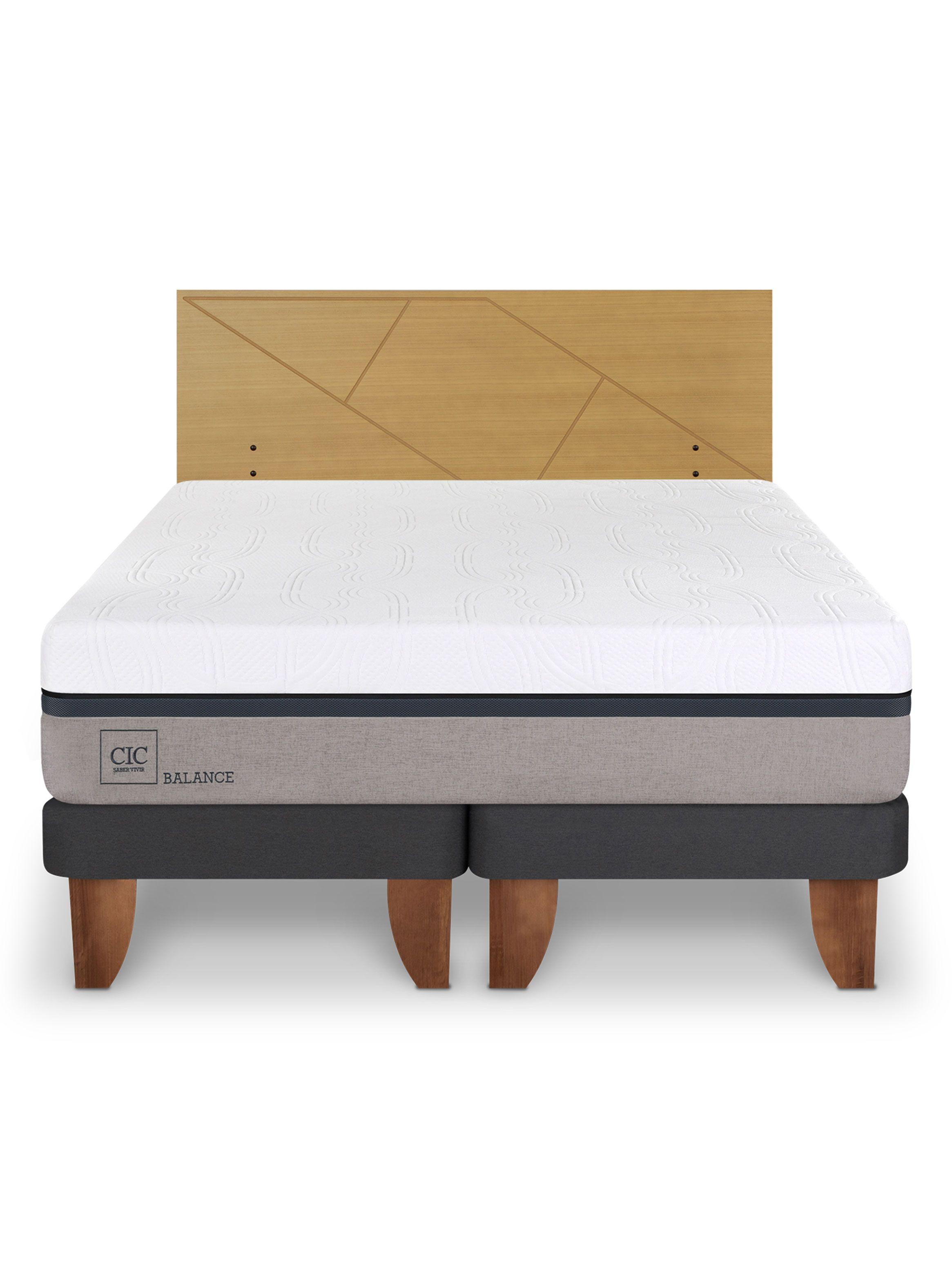 Cama Europea Balance King + Respaldo Villarrica Mostaza-2